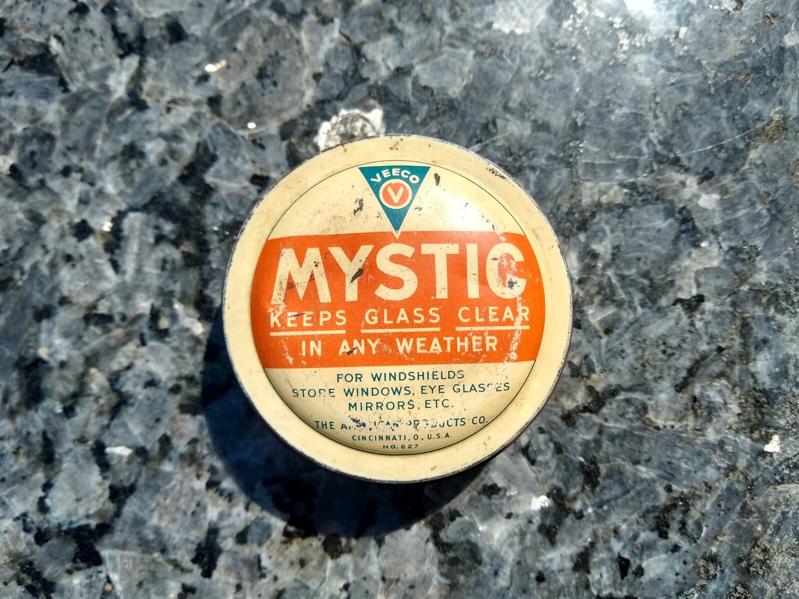 Vintage Veeco Mystic Keeps Glass Clear Tin USA Not Empty