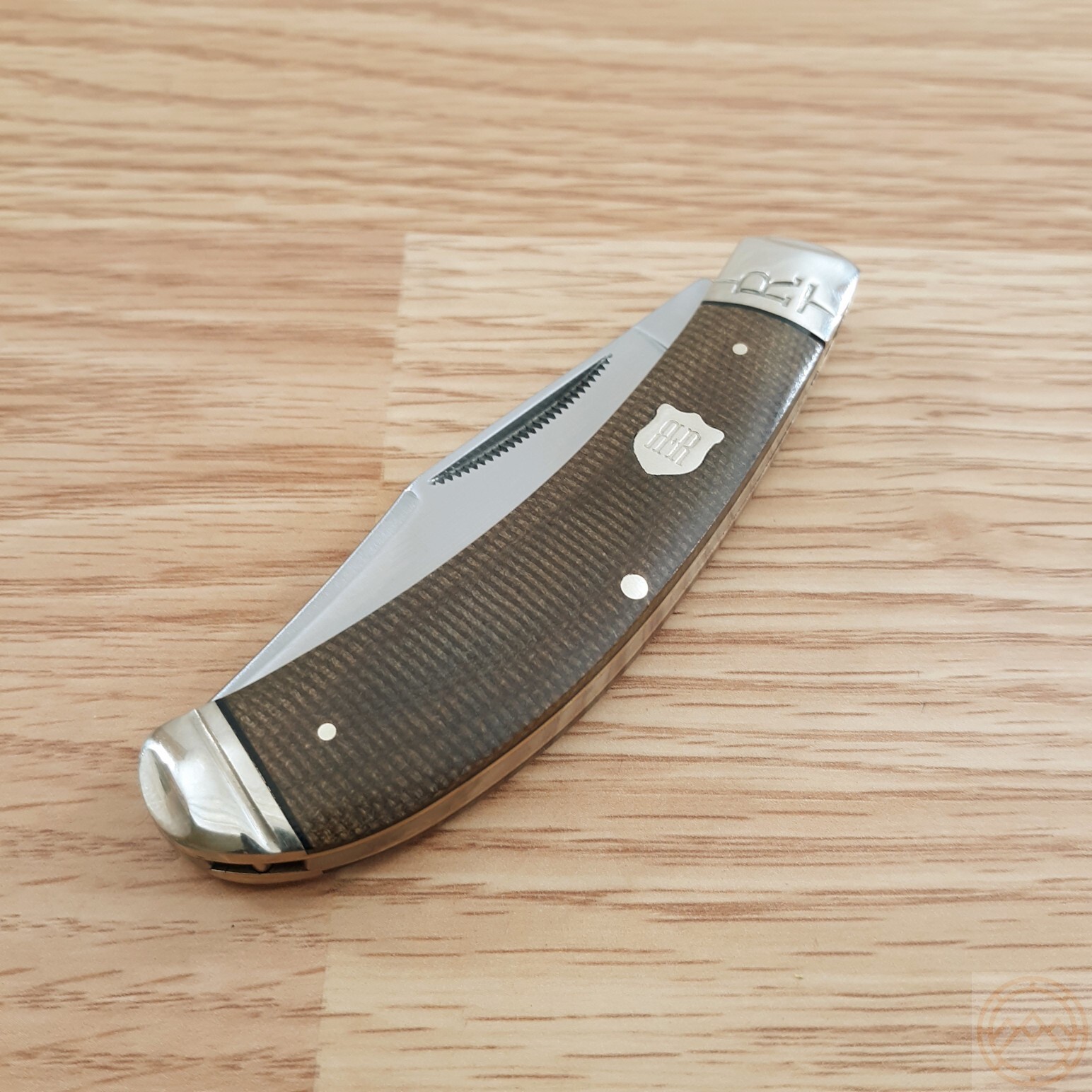 Rough Ryder Bow Trapper Folding Knife 3″ 440 Steel Blade Brown Micarta Handle