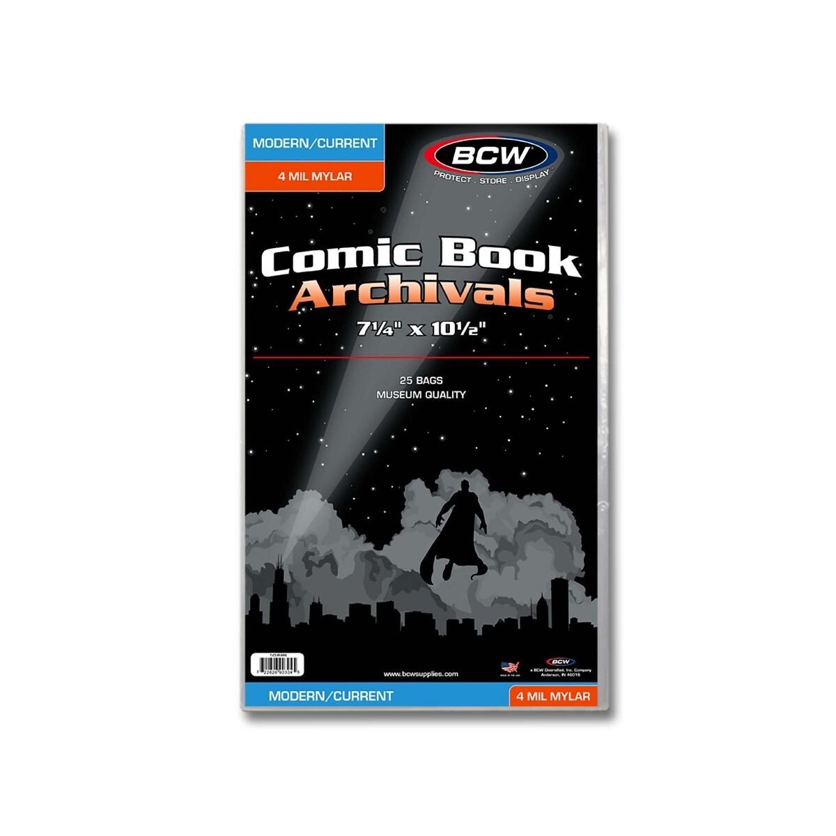 25 – Archivals Modern / Current 4-Mil Mylar Comic Book Bags by BCW
