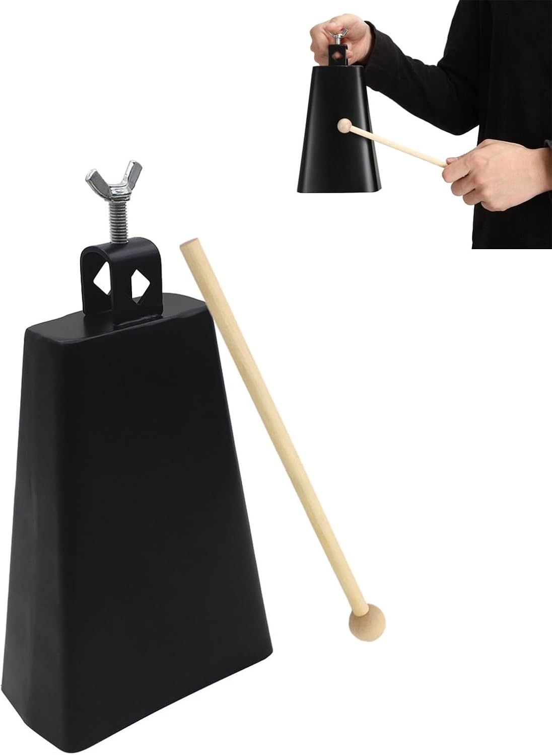 Metal Iron Cowbell 6 Inch, Metal Steel Cow Bells Large Noise Makers Hand Percuss