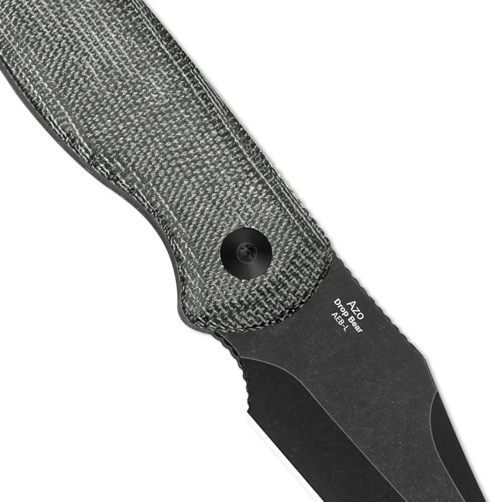 Kizer Cutlery Drop Bear Fixed Knife 2.63″ Black AEB-L Steel Blade Micarta Handle