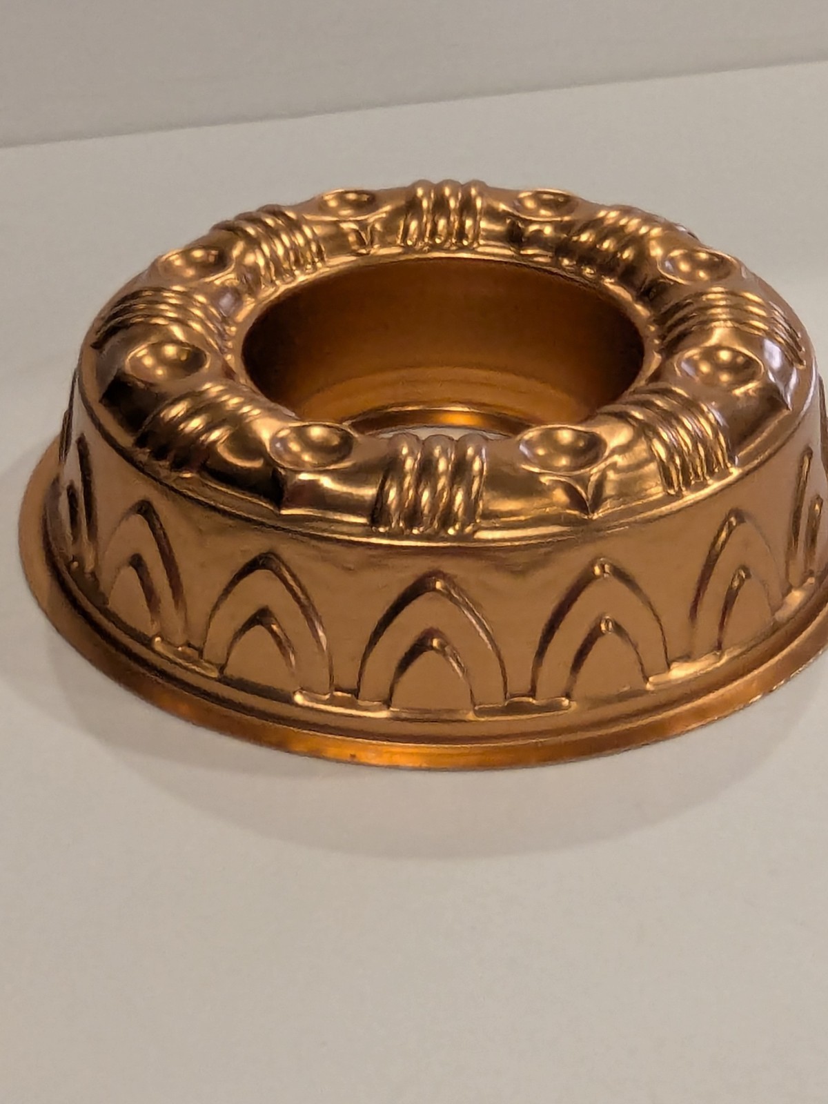 Vintage Jello Mold Copper Gold Tone Aluminum Bundt Cake Pan Kitchen Decor Wall