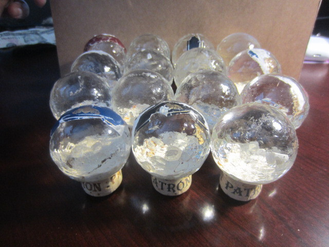 Patron “Extra Anejo” Tequila Empty Glass Bottle with Cork Top, 5 & 7 Years