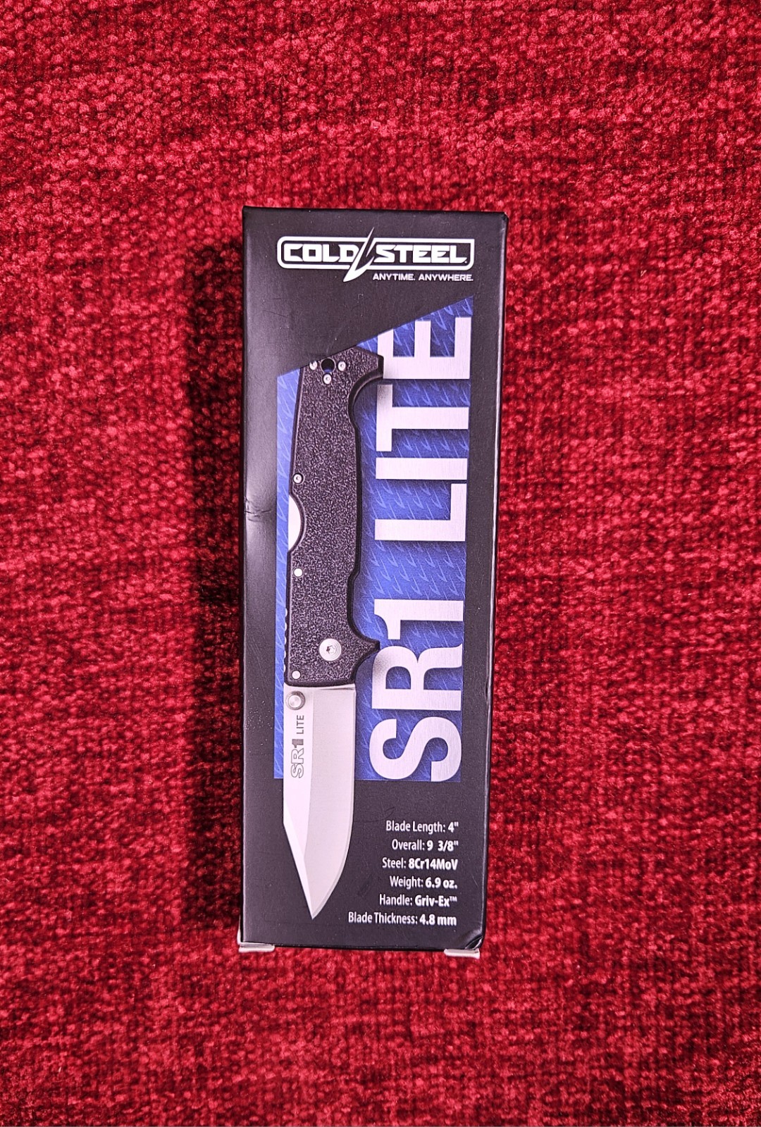 COLD STEEL SR1 Lite 4″ Blade Pocket Knife, Griv-Ex Handle, Tactical Tri-Ad, EDC