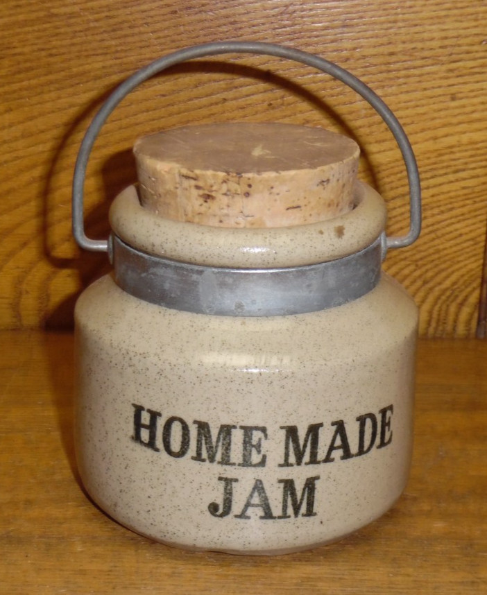 Moira Pottery England Small Homemade Jam Jar Crock w/ Cork