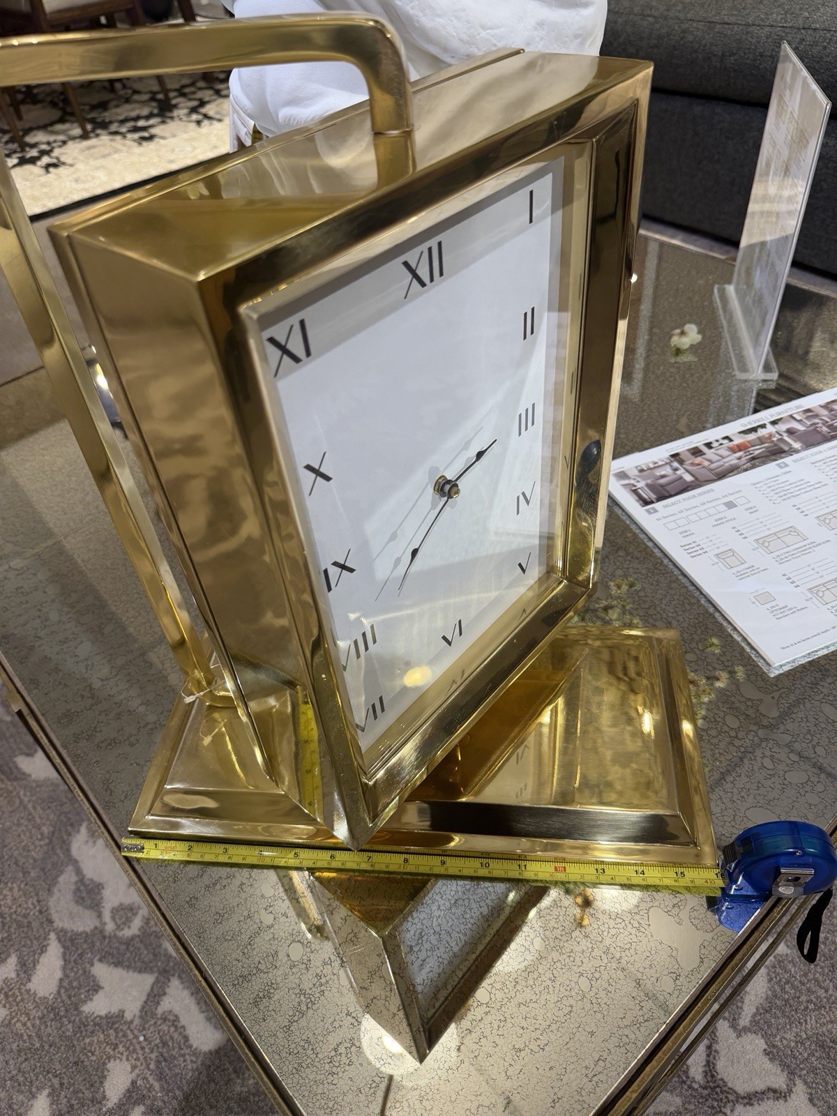 Global views large clock with mirror.