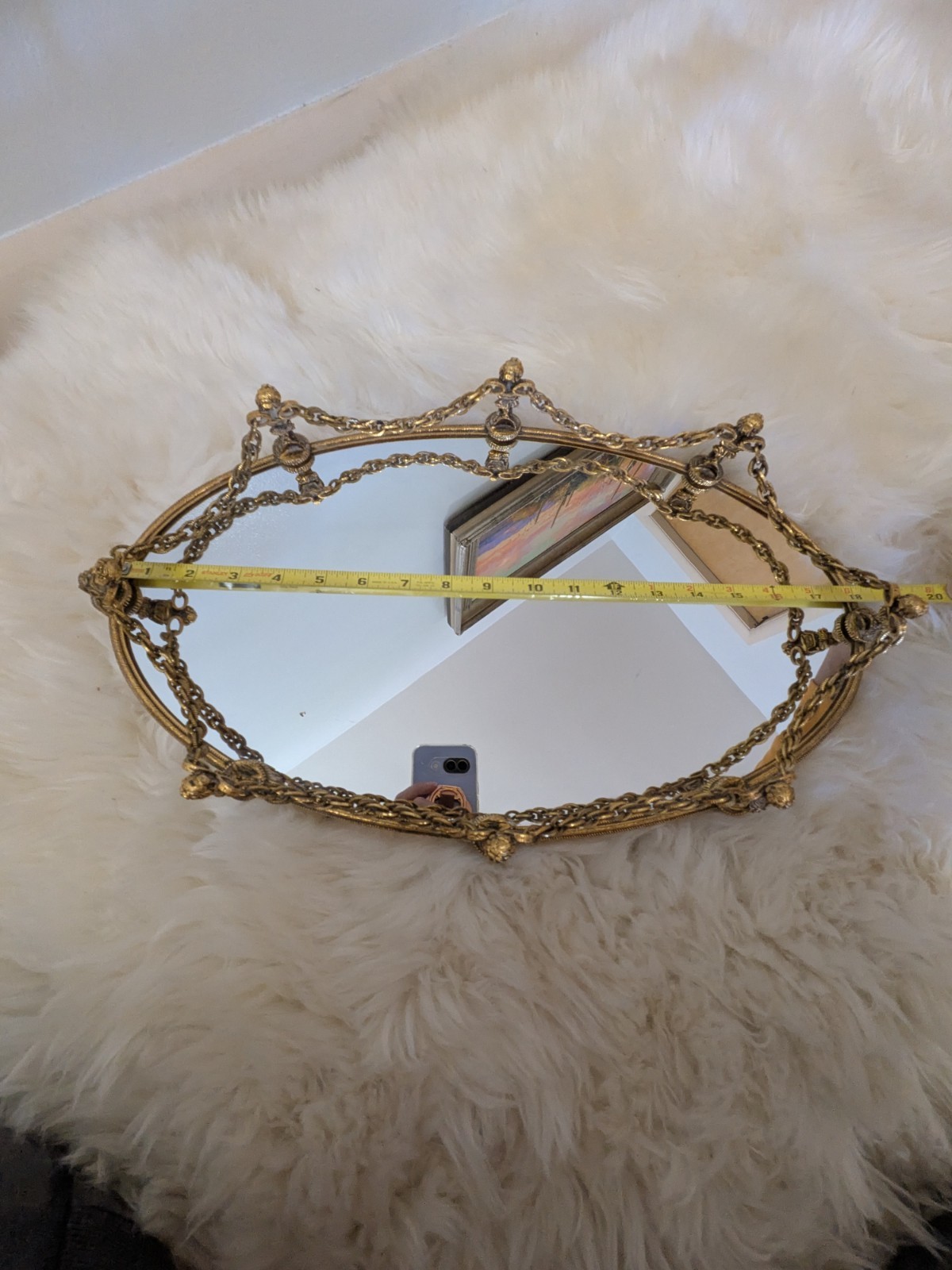 RARE Vintage Stylebuilt Hollywood Regency Maiden Dresser Vanity Mirror Ormolu