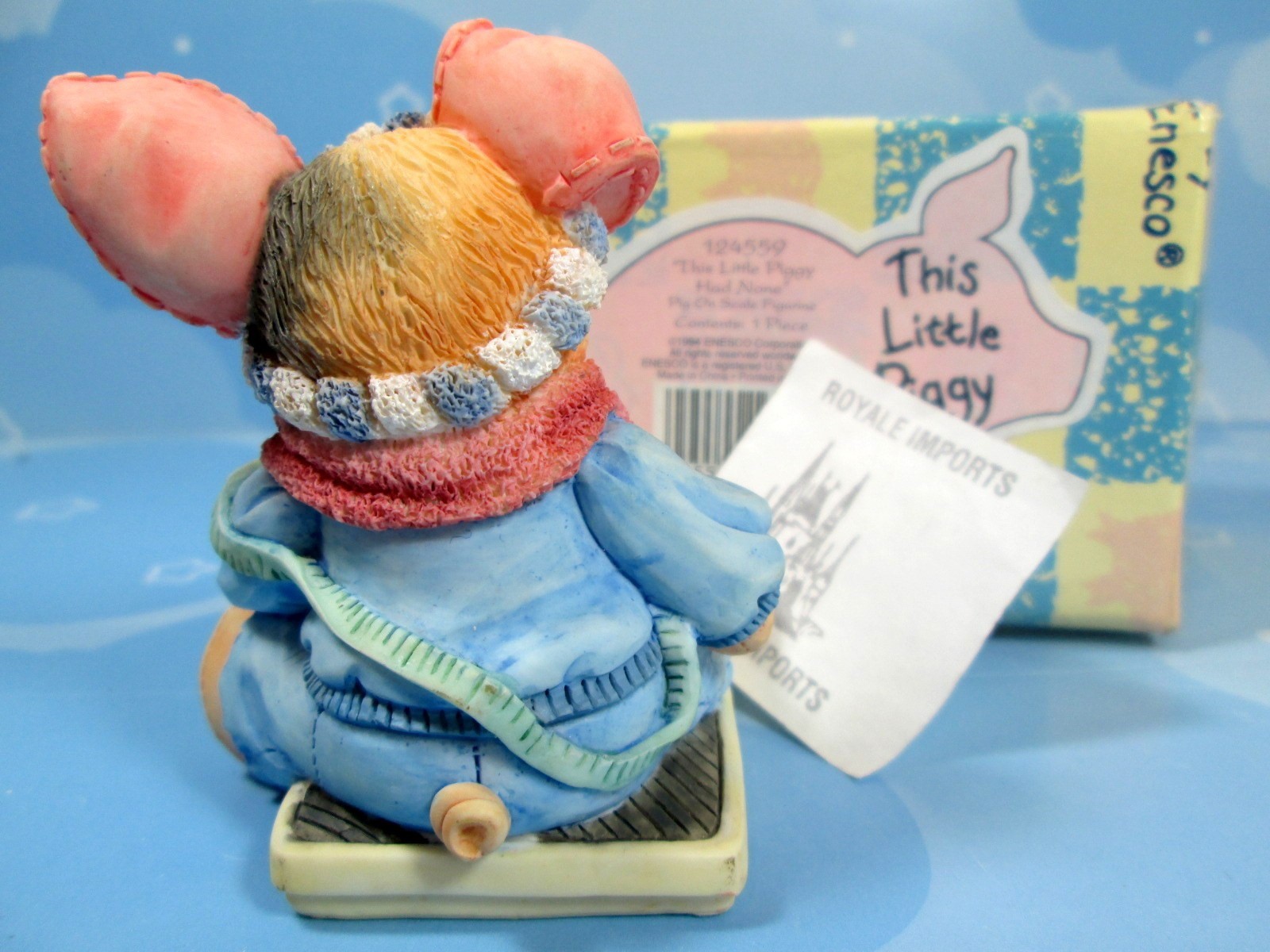 This Little Piggy Had None Sitting On Scale 124559 Enesco Box