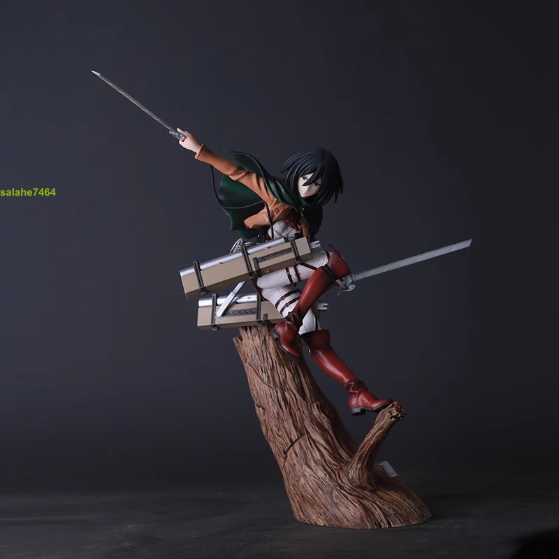 Attack On Titan Stump Mikasa Ackerman PVC Figure Model Statue Ornament Toy Gift