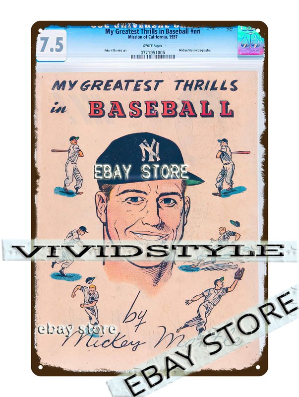 Tin Sign 1957 Mickey Mantle Baseball Premium Comic Poster home decor