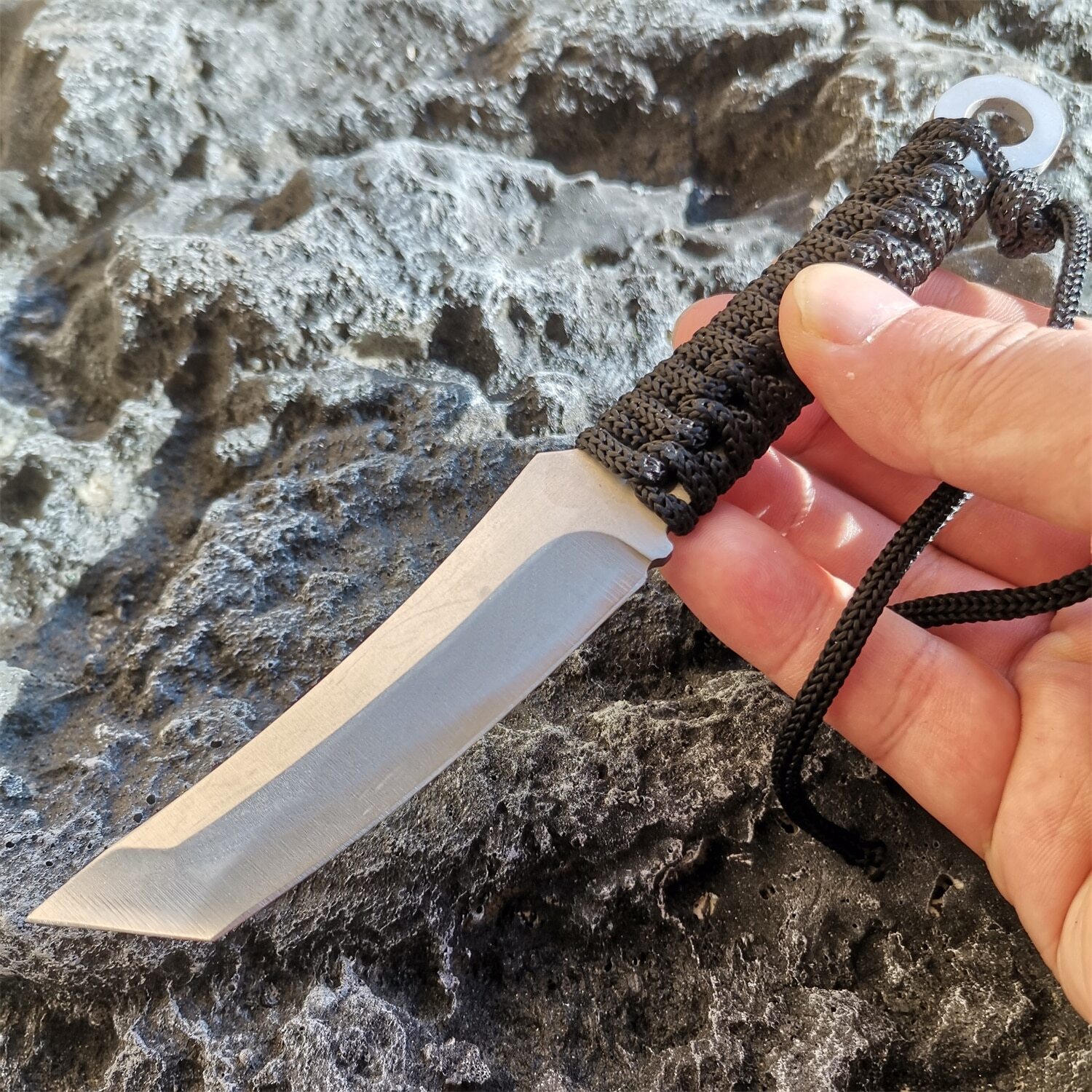Fixed Blade Knife Tactical Camping Hunting Straight Sheath Outdoor Cutting Knive