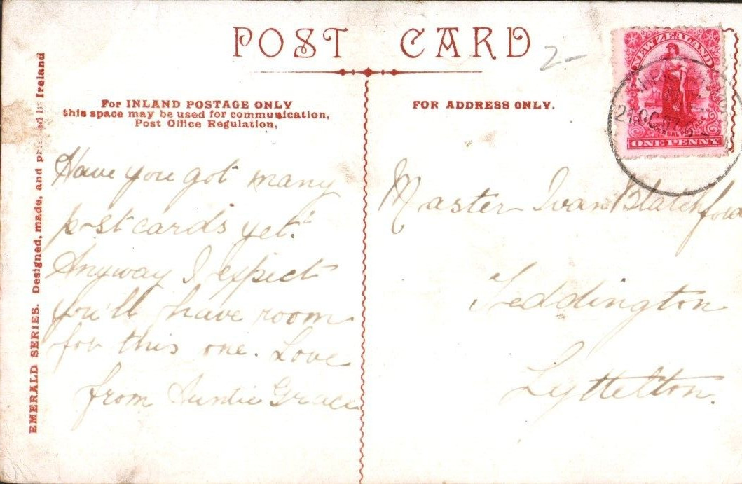 Postcard Ireland Howth Castle Dublin Emerald Series New Zealand Stamp Divided