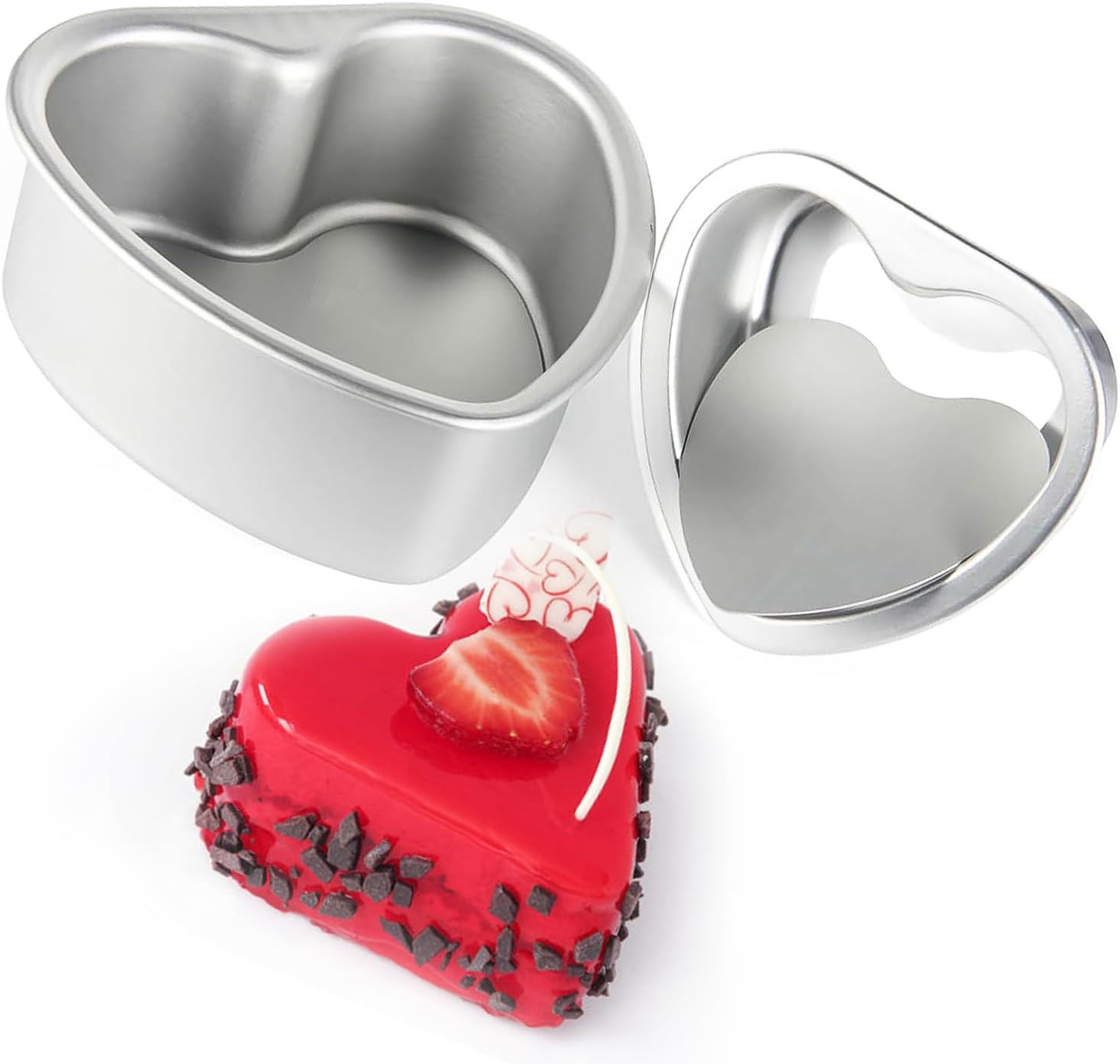 Heart Shaped Cake Pans 4 Inch and 6 Inch Set of 2 Aluminum Heart Cake Pans with