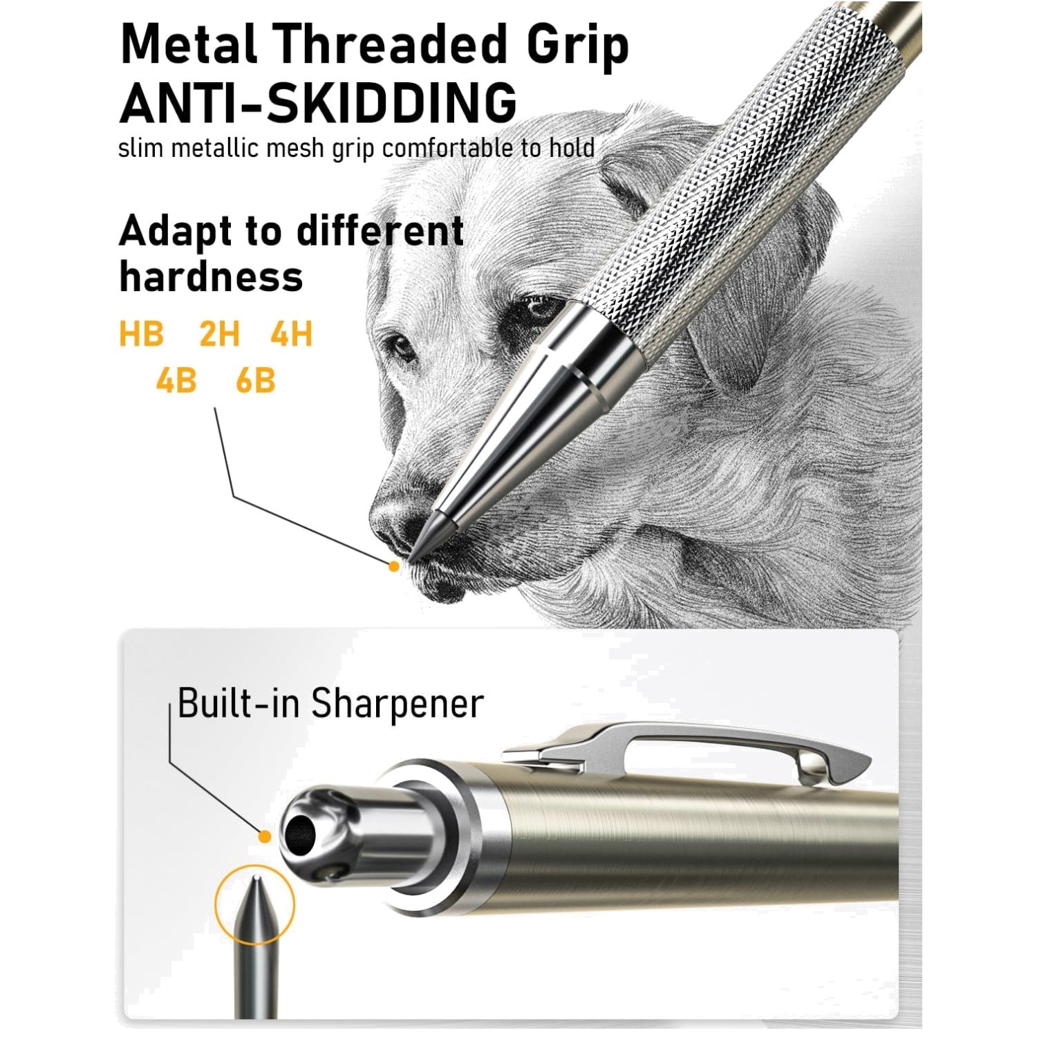 Metal Drafting Pencil Kit with Color Lead Refills