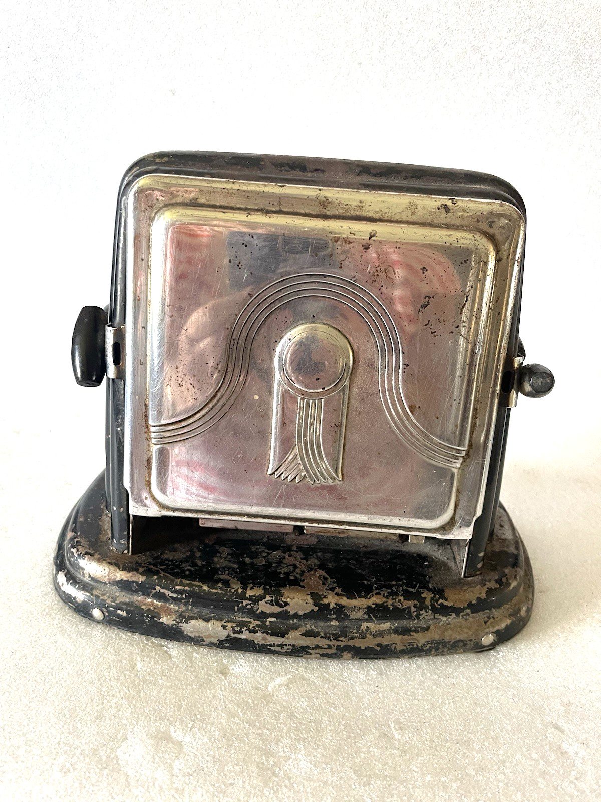 Vtg BERSTED MFG CO Style MODEL 66 Toaster Art Deco Wood handles Display/Parts