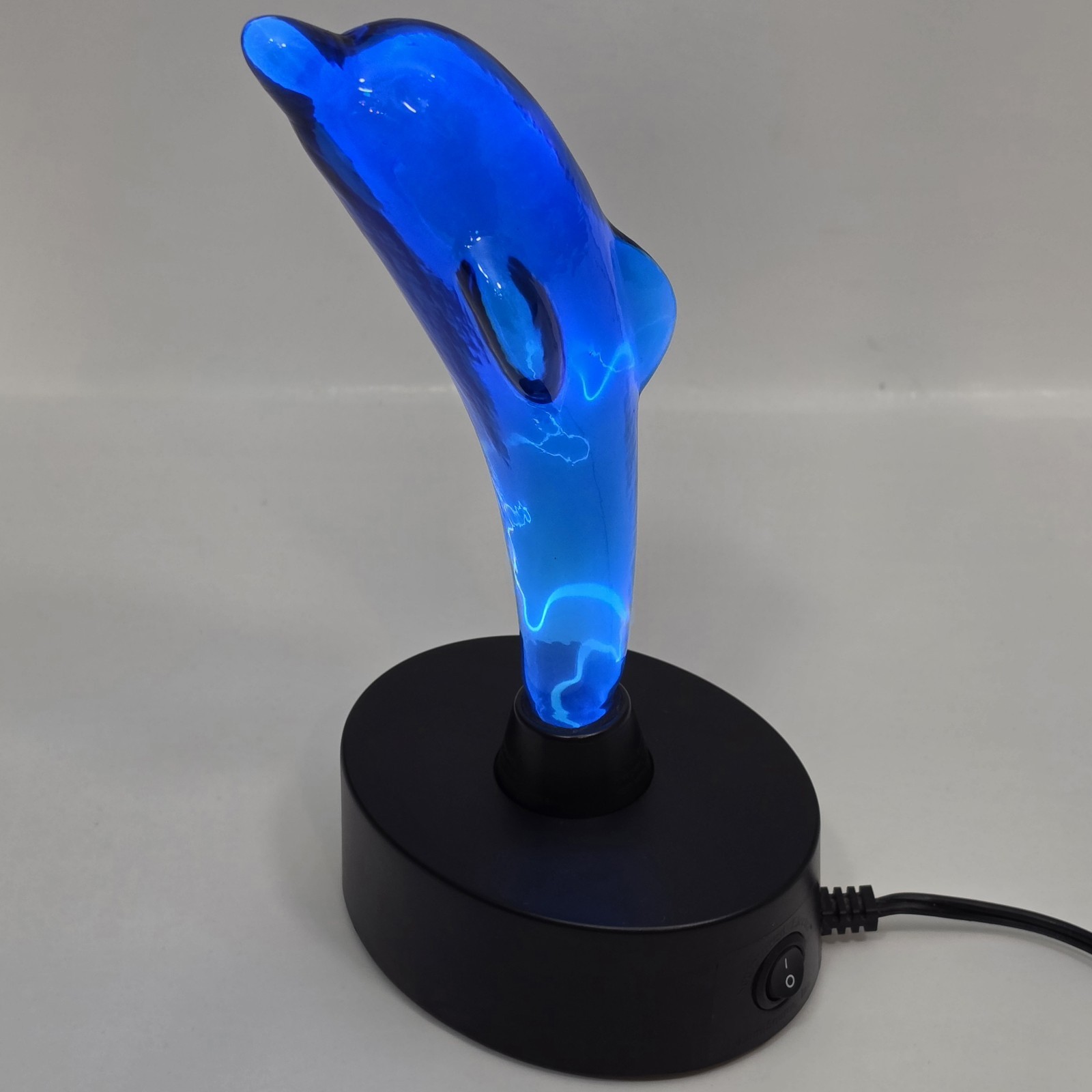 Vtg LumiSource Blue Dolphin Electra Plasma Lamp 12″ Y2K Retro Light