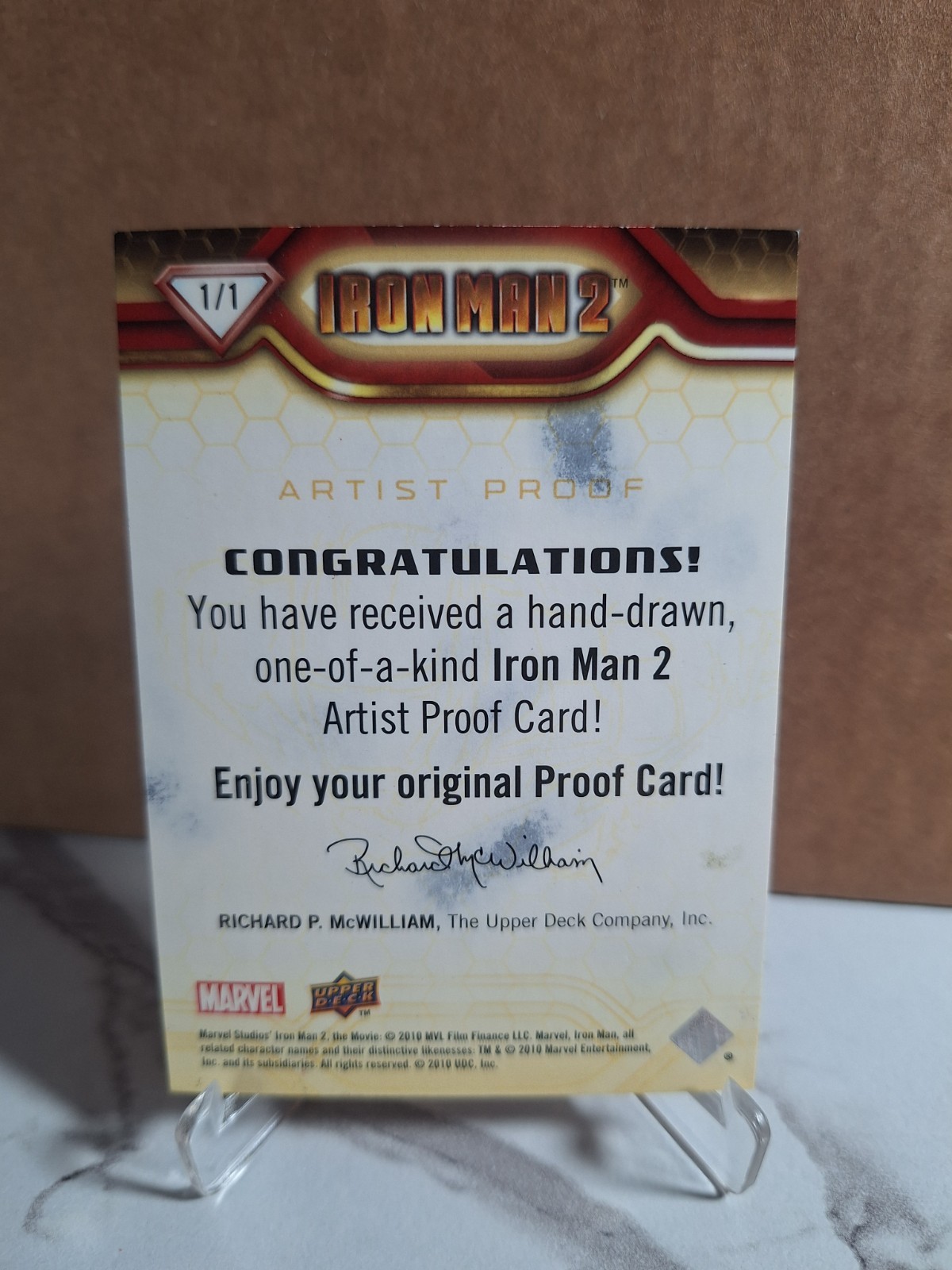 Upper Deck 2010 Marvel Iron Man 2 Artist Proof Sketch Card Randy Siplon 1/1