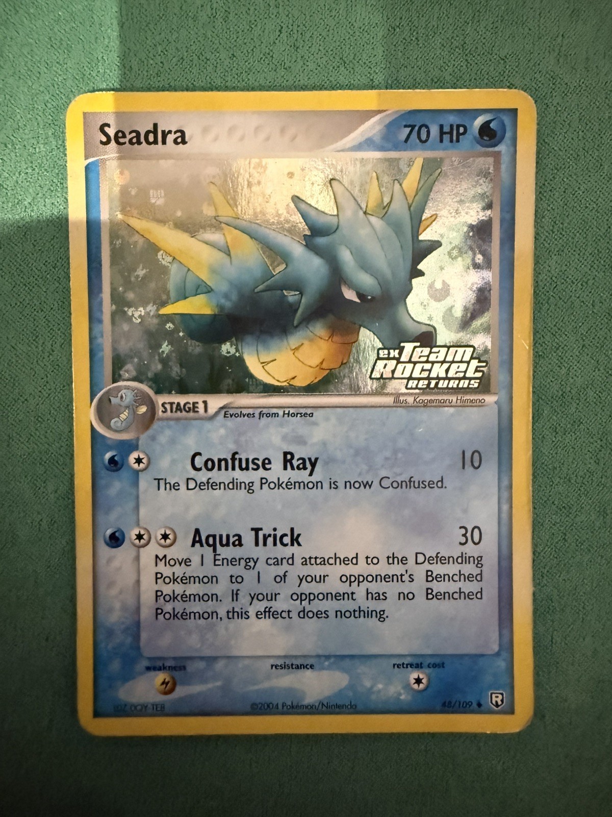 Pokémon TCG EX Team Rocket Returns Seadra 48/109 Reverse Holo Stamped HP