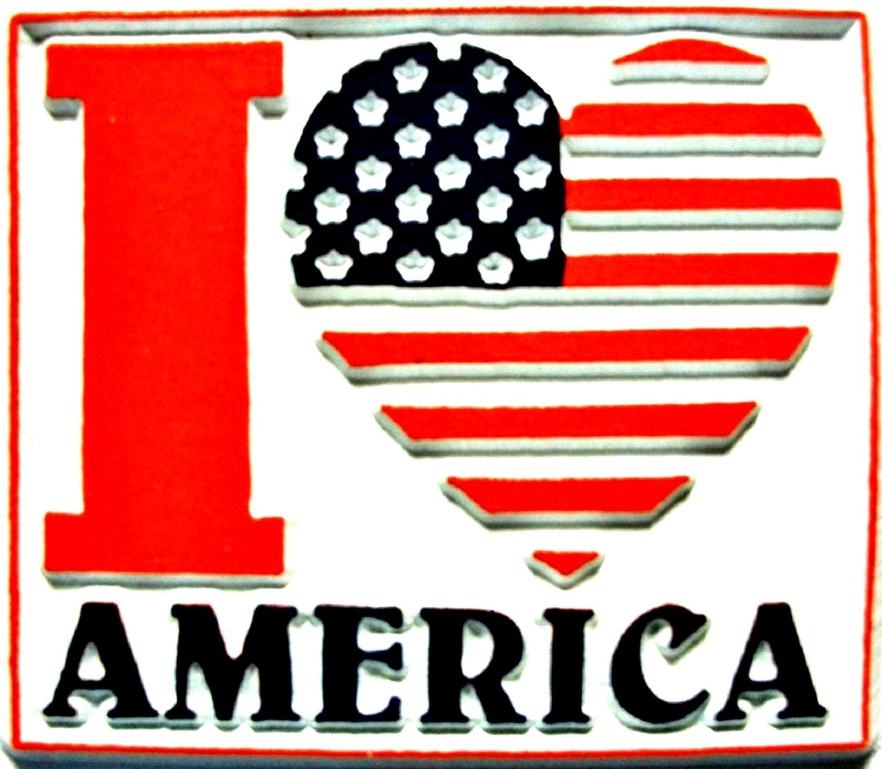 I Love America Heart Flag Fridge Magnet