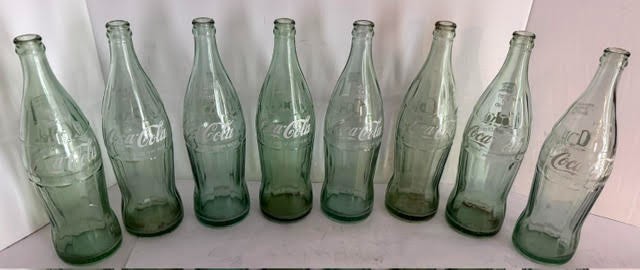(8) Vintage 26 Oz Coca-Cola-Coke Glass Bottles