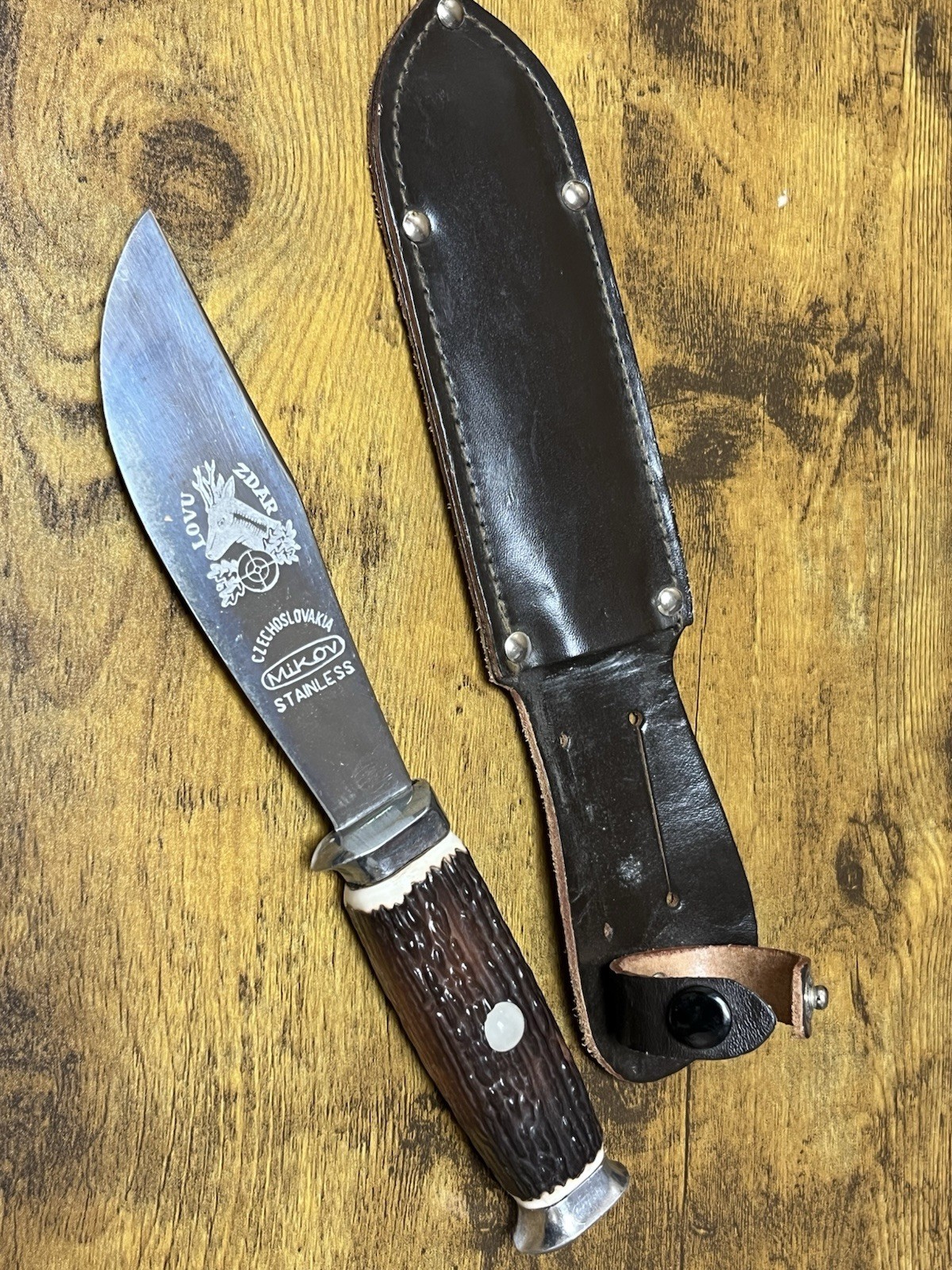 Vintage Mikov, made In Czechoslovakia, Stainless Steel, Hunting Knife, Excellent