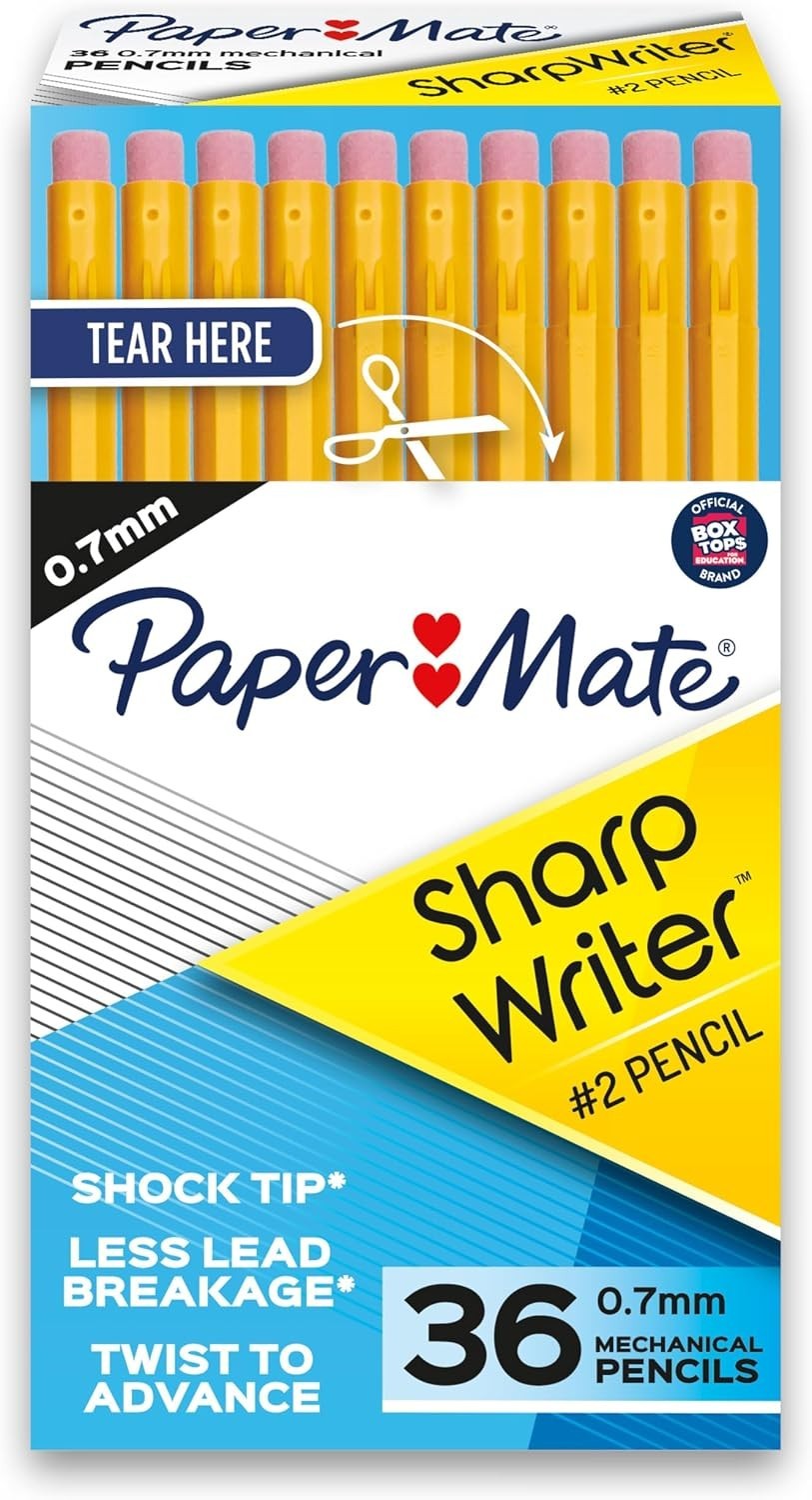 SharpWriter Mechanical Pencils 0.7mm – 36 Count, Reliable Writing for All
