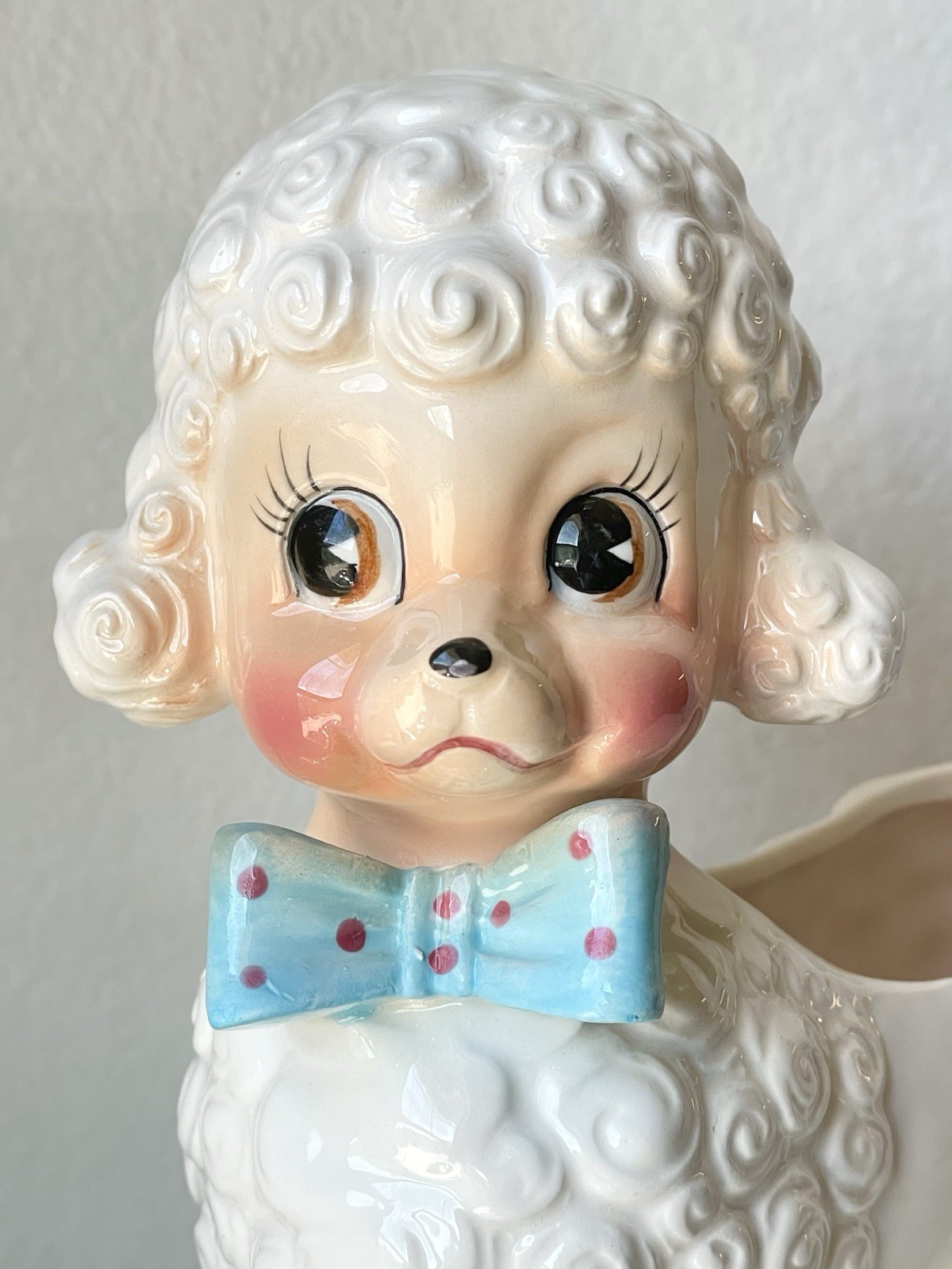 Vintage 1961 Relpo/Samson Import White Poodle Planter MCM Kitsch Japan #5186