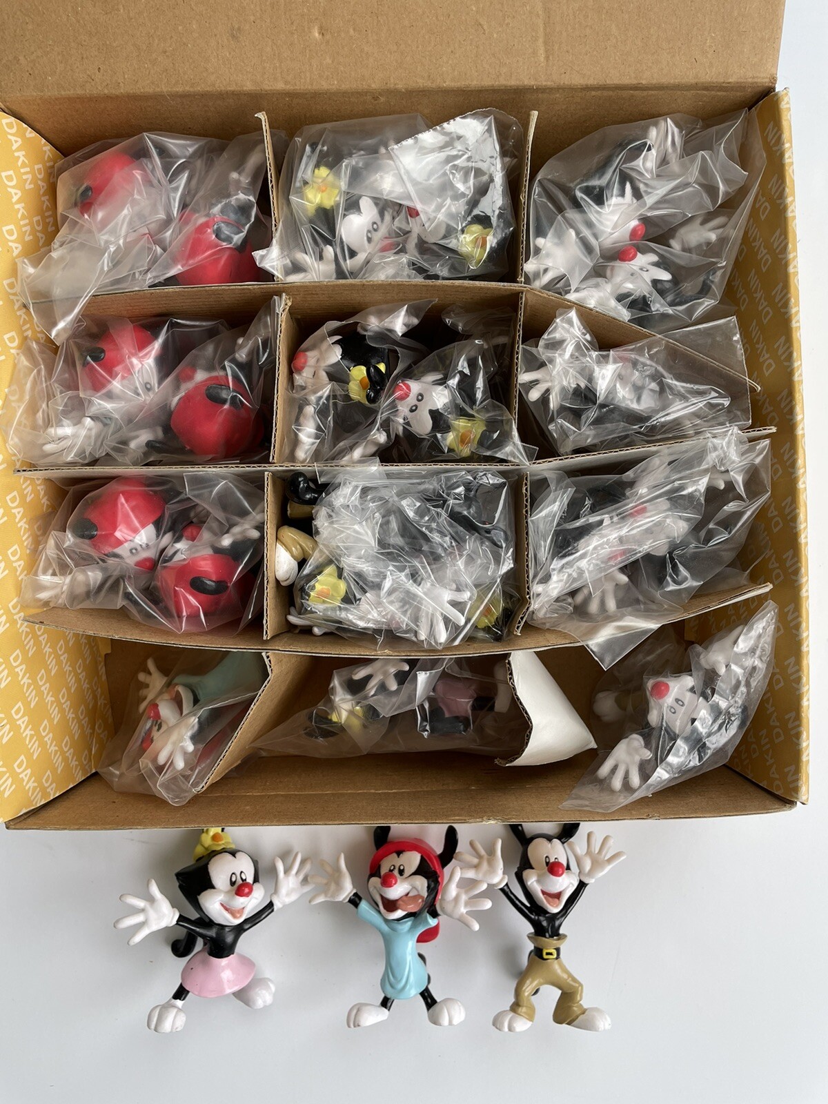 RARE COMPLETE Store PrePack Vtg Daikin Animaniacs Yakko Wakko Dot PVC Figurines