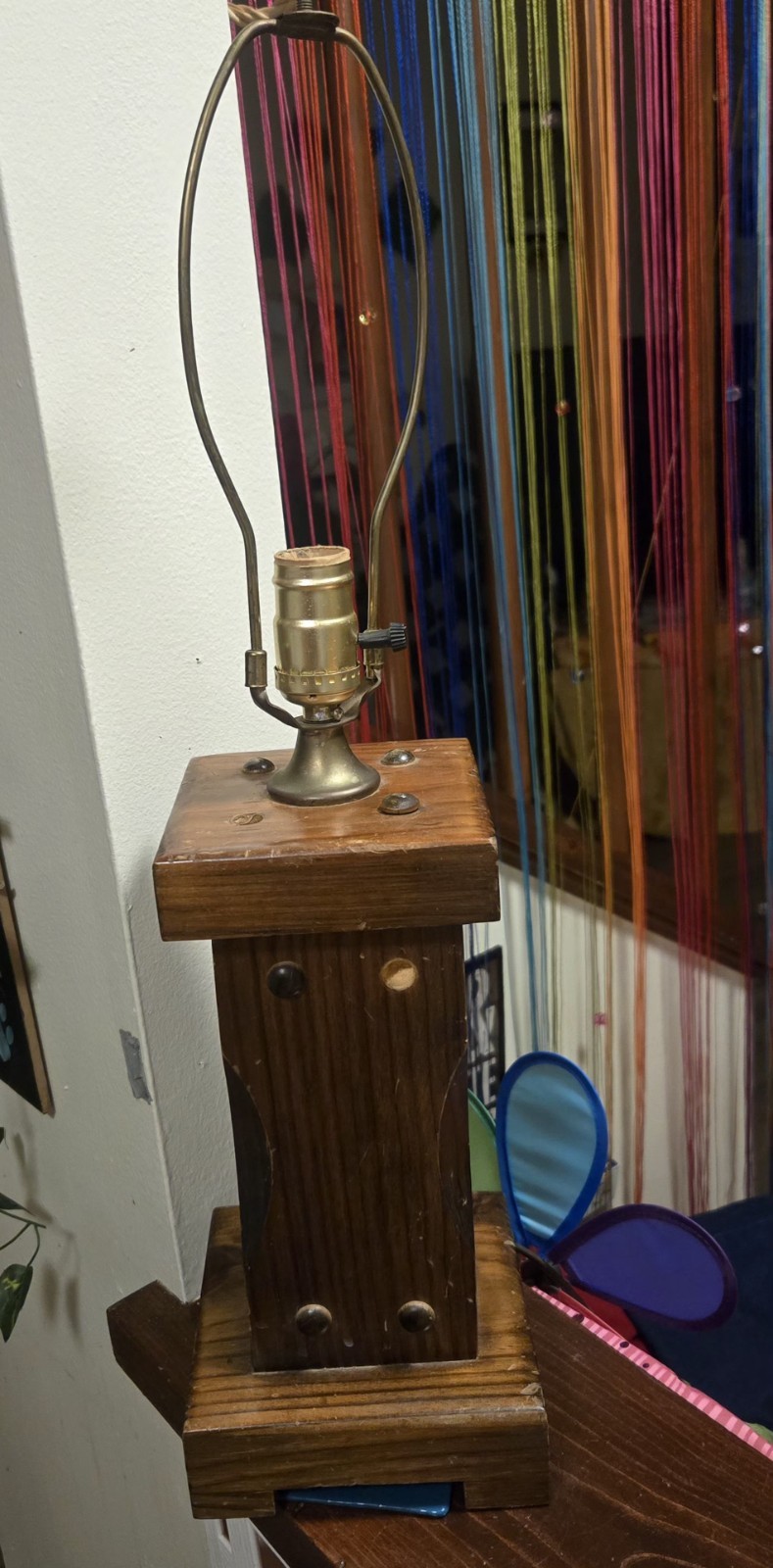 Vintage Solid Wood Table Lamp Made By Alabama Lamp Company (Shade Not Included)