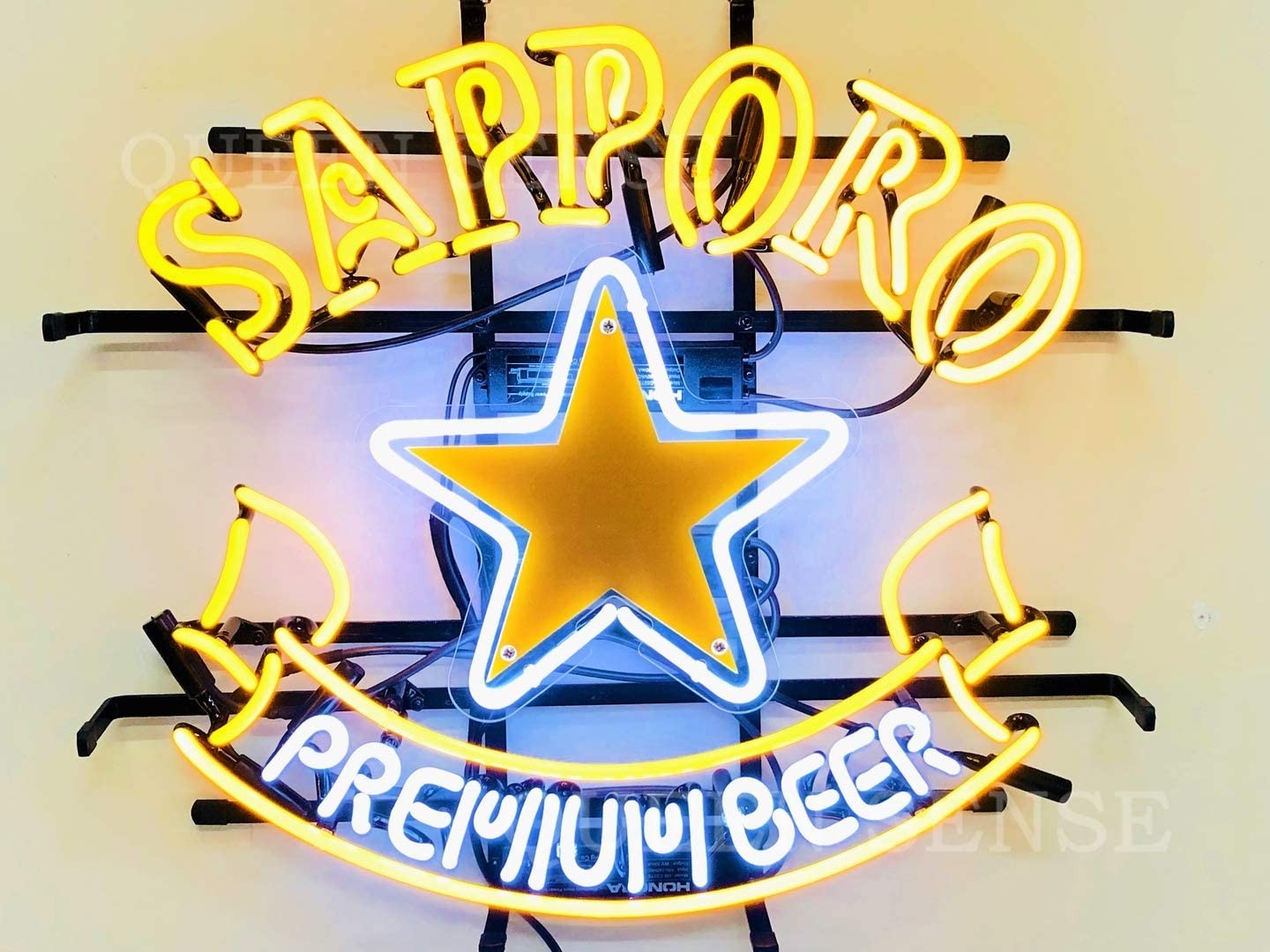 Sapporo Imported Premium Beer 20″x16″ Neon Sign Light Lamp Bar Open Real Glass