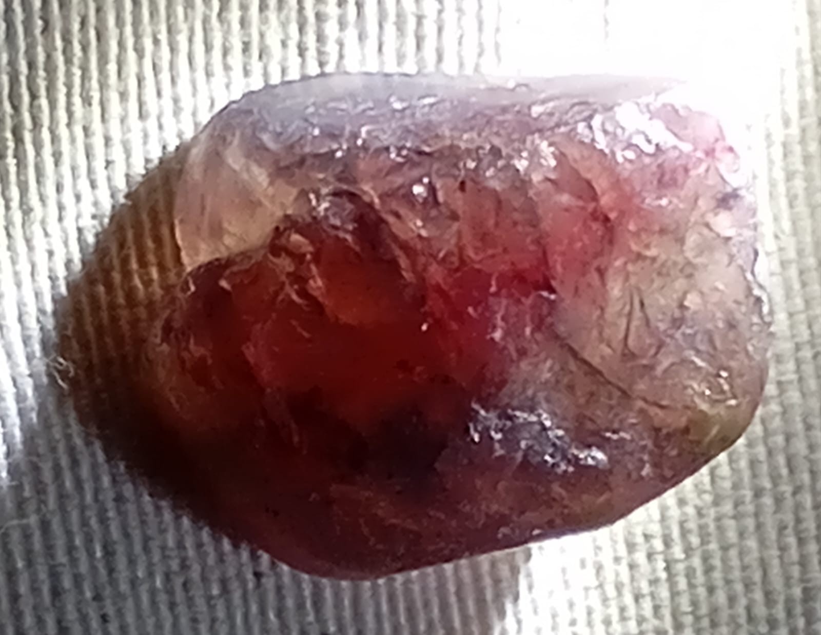 natural rough corundum sapphire-ruby crystal