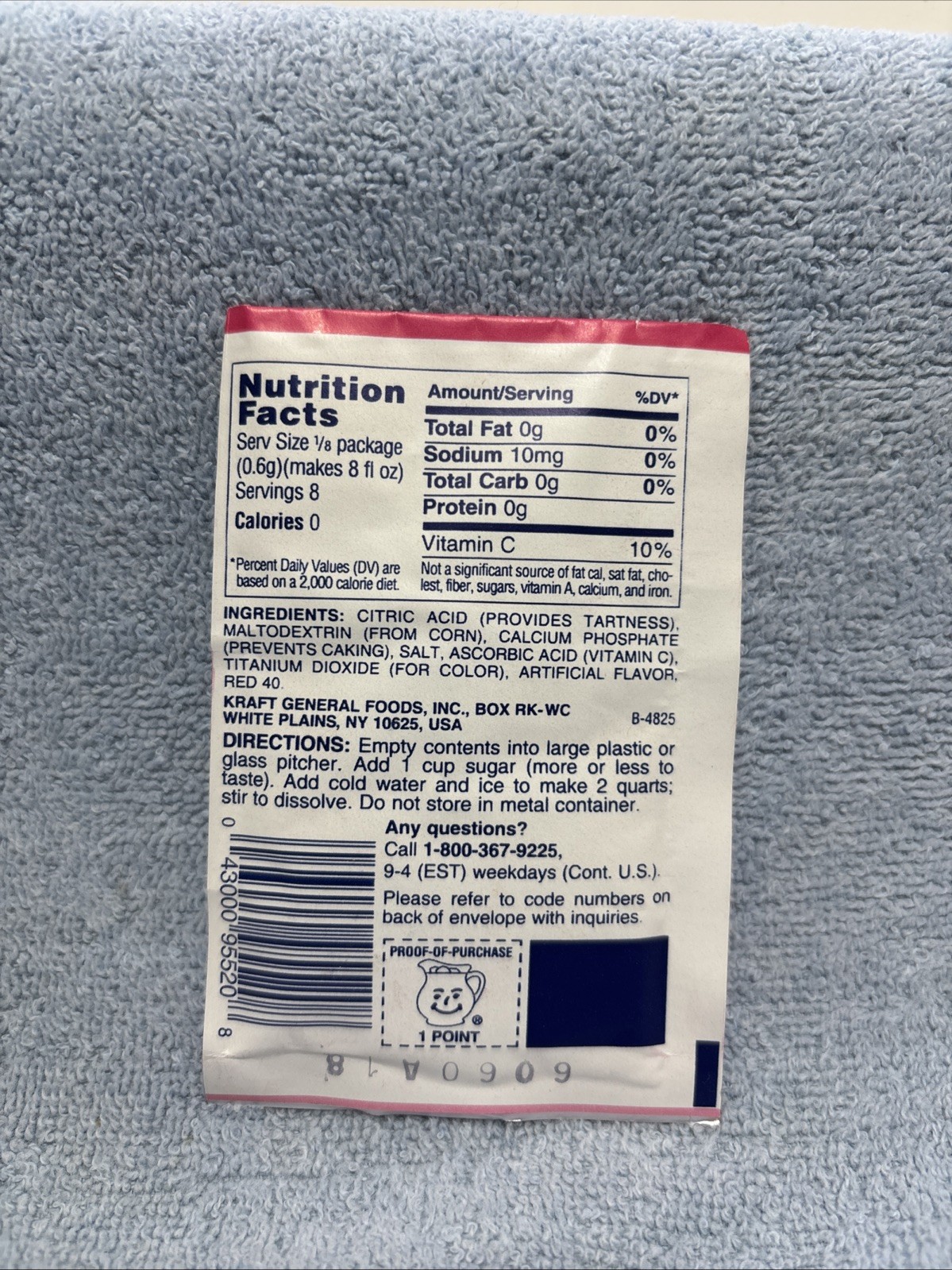 Vintage 1989 Kool-Aid Watermelon Cherry Flavor Packet NOS