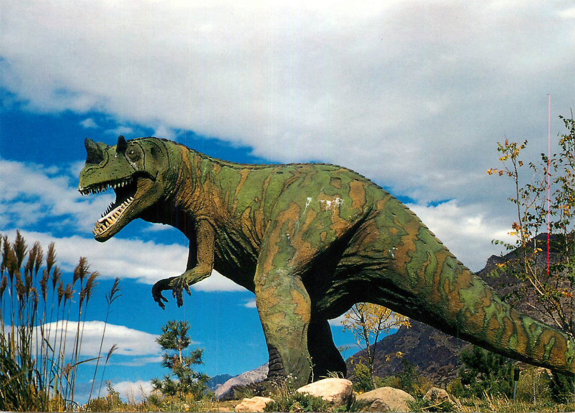 Postcard Ceratosaurus at the George S. Eccles Dinosaur Park in Ogden Utah, UT