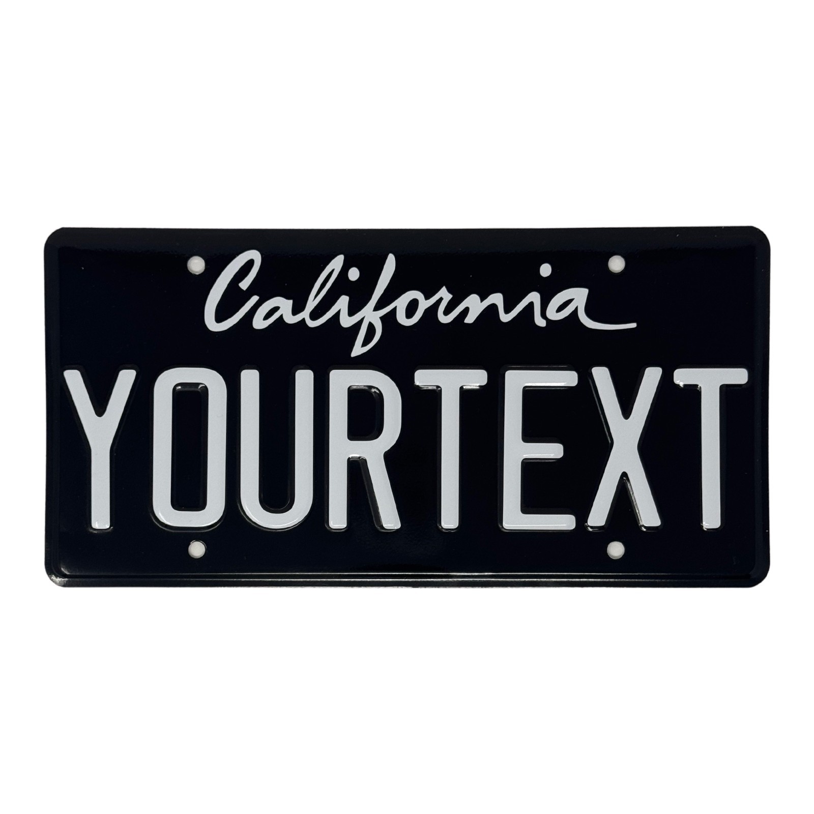 Black and White California Style US License Plate USA Embossed Custom Reflective