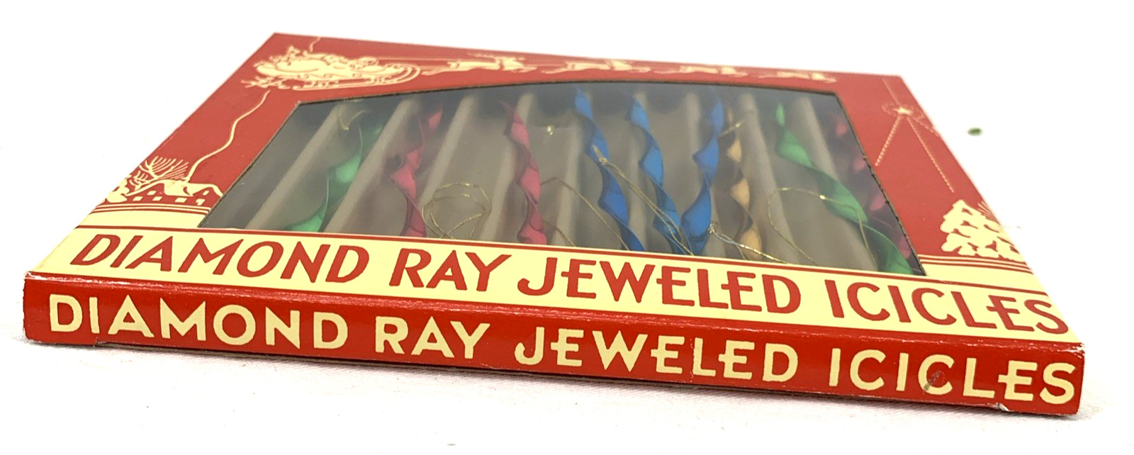 Diamond Ray Jeweled Icicles Twisted Metal Christmas Ornament