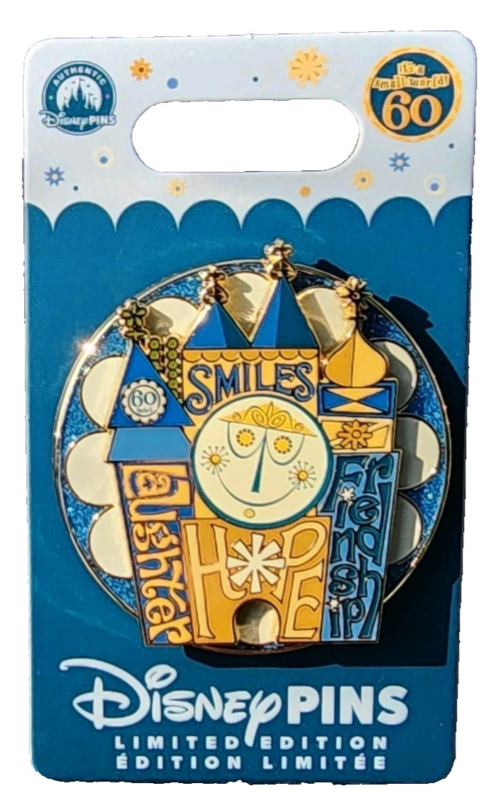 Disneyland It’s a Small World 60th Anniversary Clock Smiles Disney Pin LE 3000