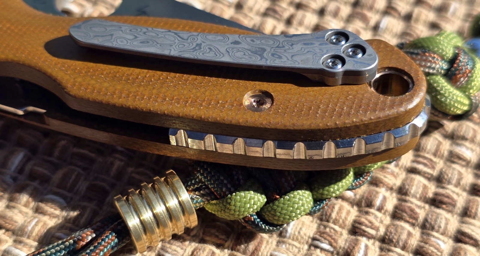 Spyderco Para 3 – S45VN 2.93″ Micarta CUSTOM “W/Mustard & Onions” + Full Ti !!