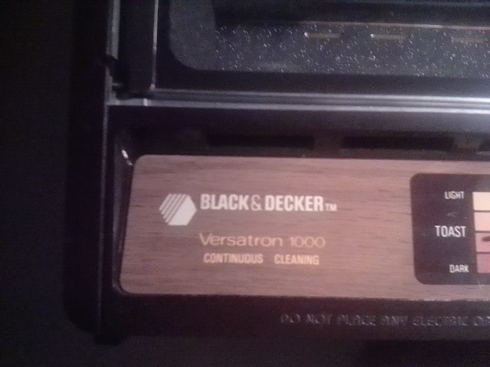 Vintage Black & Decker Versatron 1000 Toaster Oven Broiler Wood Grain & Chrome