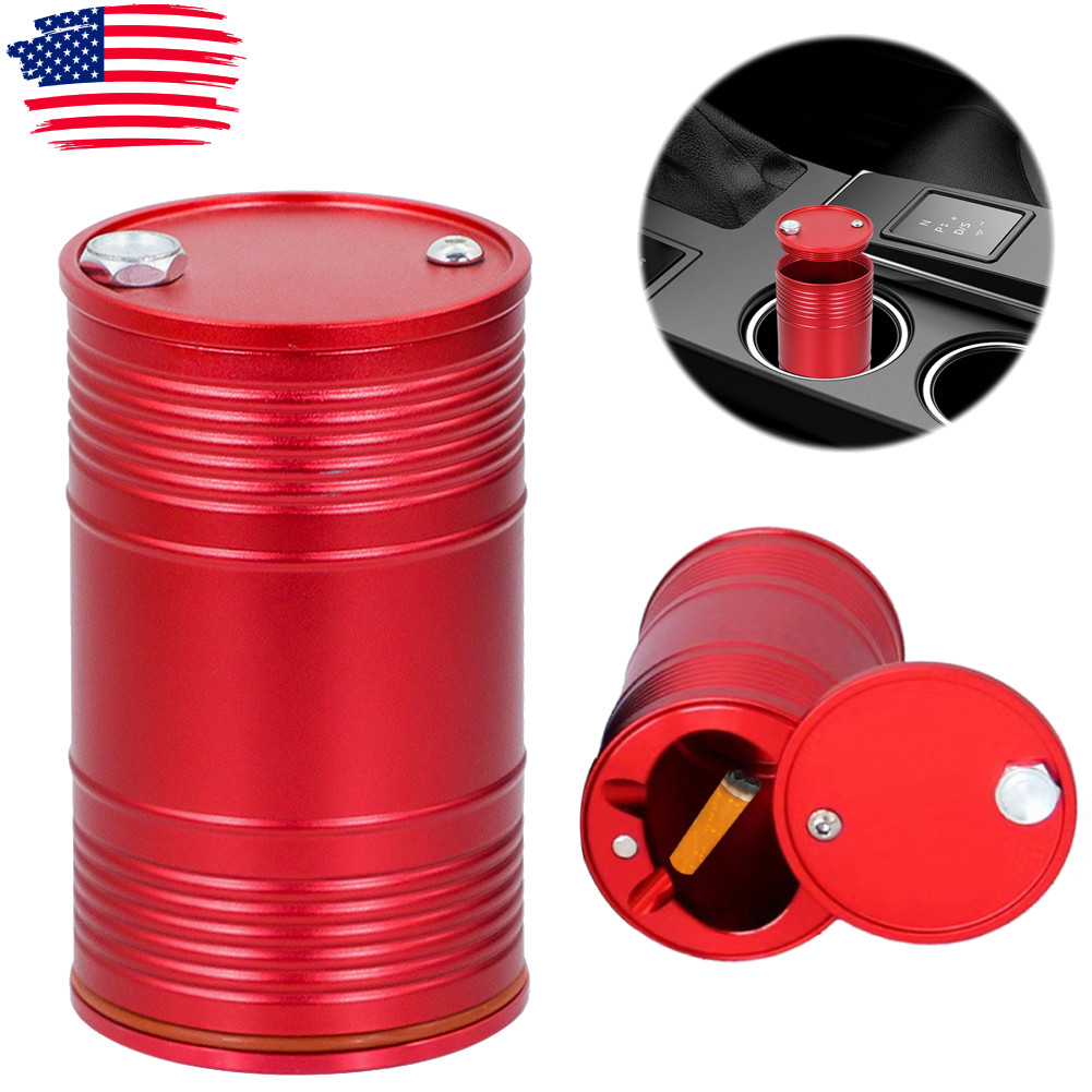 Car Ashtray with Lid Smokeless Ashtray Auto Ashtray for Car Office Home (Red) US
