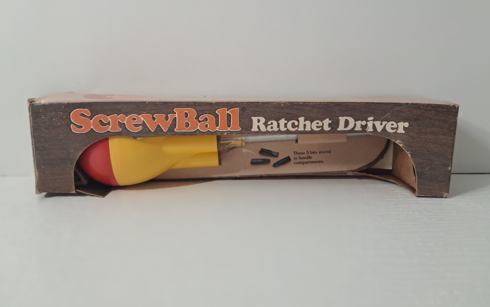 Vintage Screwball Ratchet Driver Original Box Retro Palm-Grip Made In USA 1970s