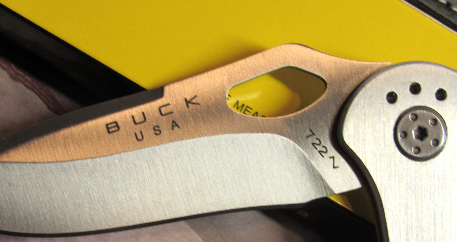 Buck Spitfire 722 Folding Pocket Knife+ Horizontal Black Leather Belt Holster