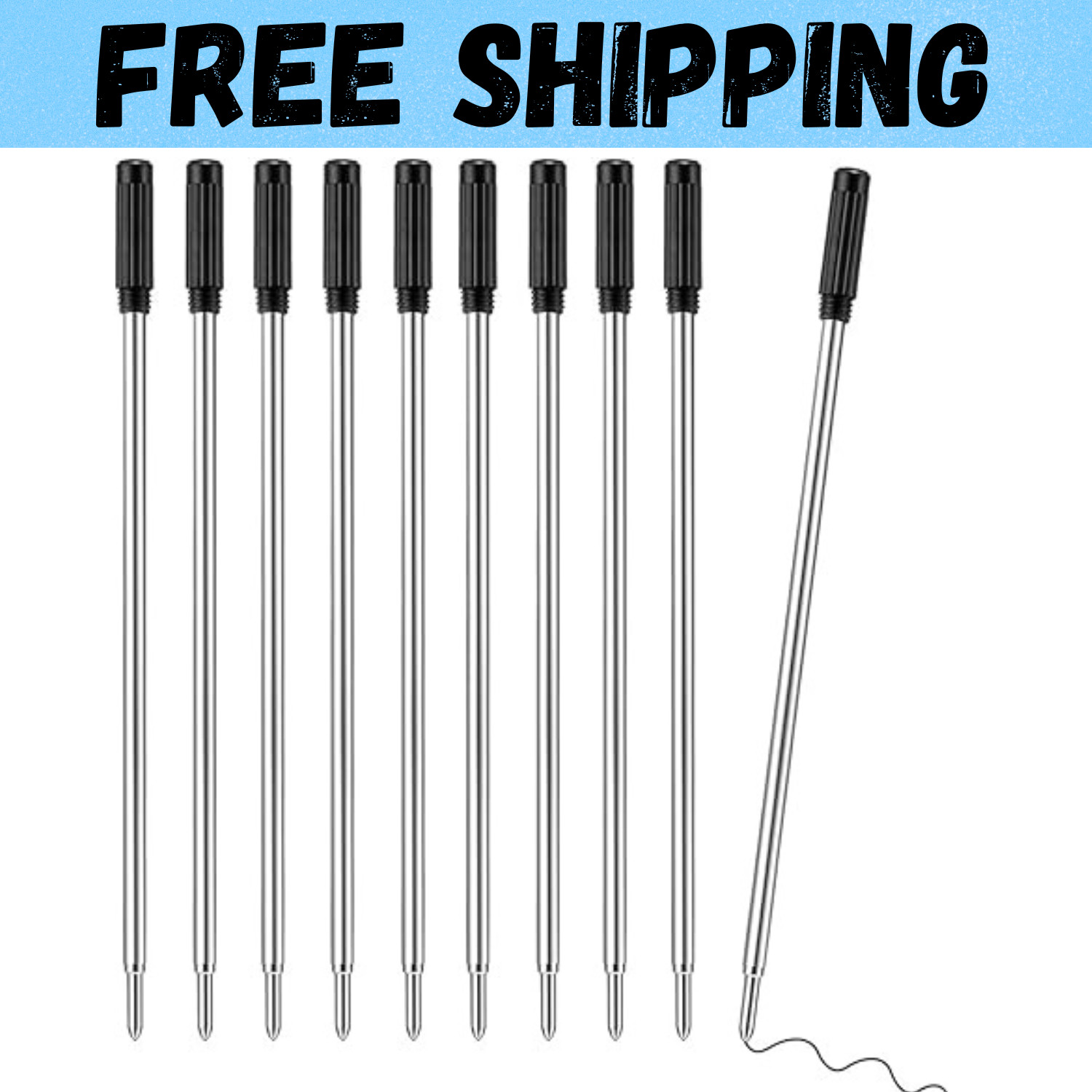 Black Ink Refill, Replaceable Ballpoint Pen Refills Compatible with Cross…