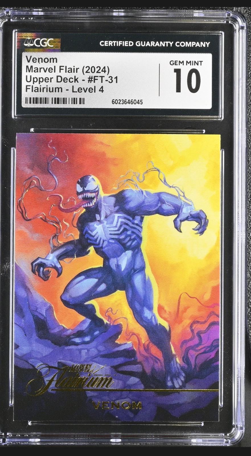 Marvel CGC 10 Venom – 2024 Flair Marvel Flarium Venom CGC 10 GEM MINT