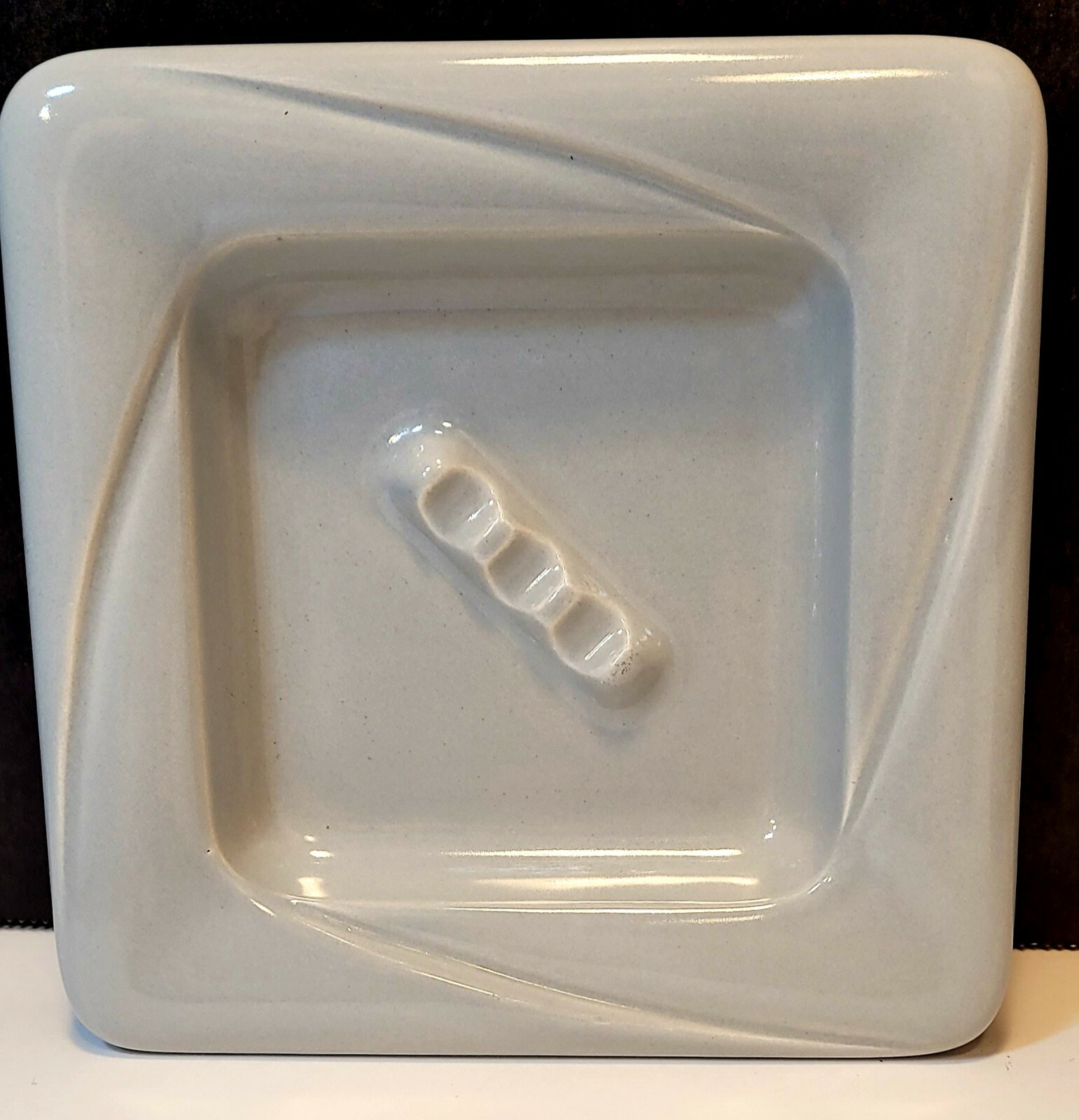 Ashtray Ceramic Contemporary Mid Century Art Deco Grey Japan Vintage