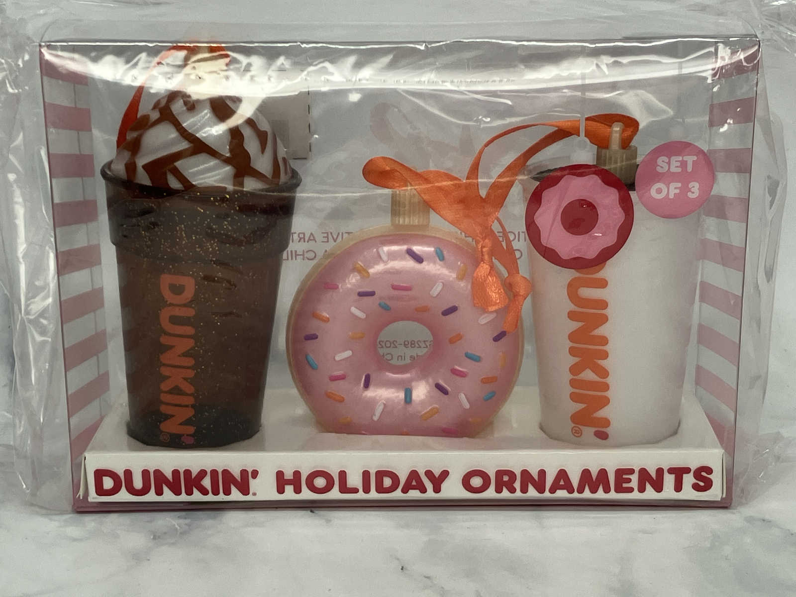 Dunkin Donuts Holiday Ornament Mini 3 Pack 2024 **FREE SURPRISE GIFT W/PURCHASE*