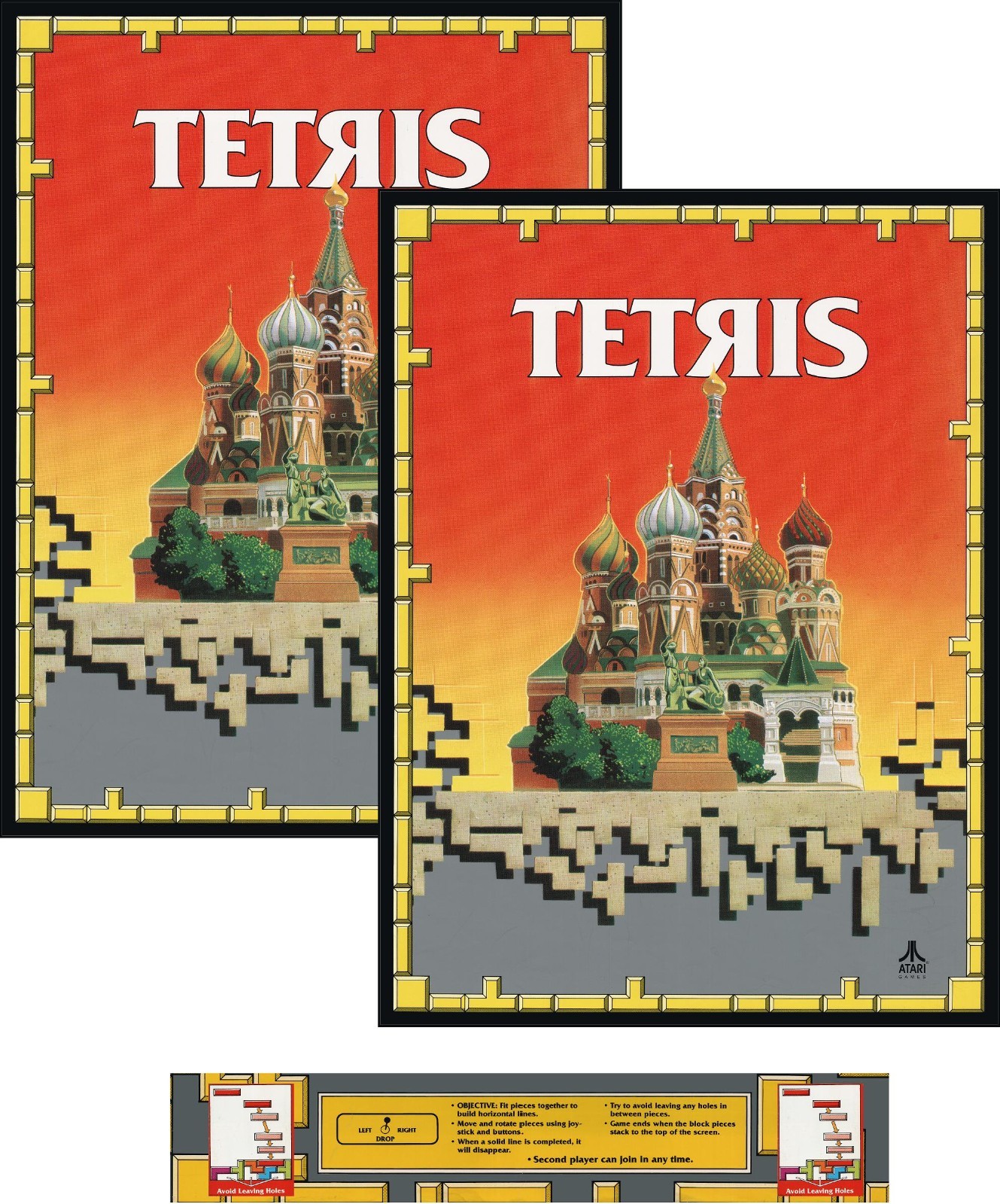Tetris Arcade Side Art 3pc Kit Includes Bezel Decal 3mil Vinyl Satin Finish