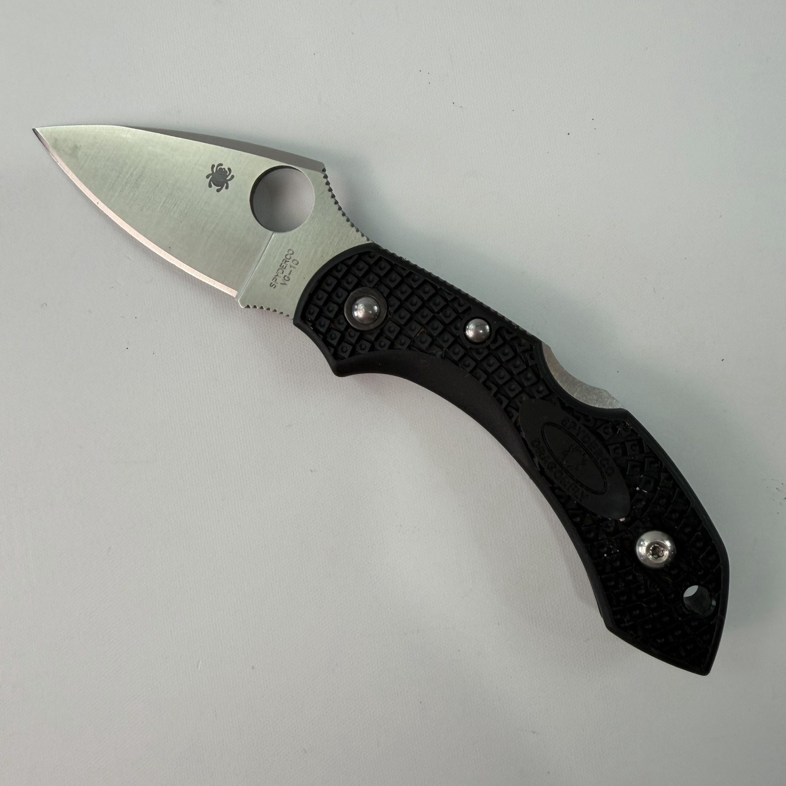 Spyderco Dragonfly VG-10 Lock Blade Pocket Knife Black Handle Seki City EXC B589