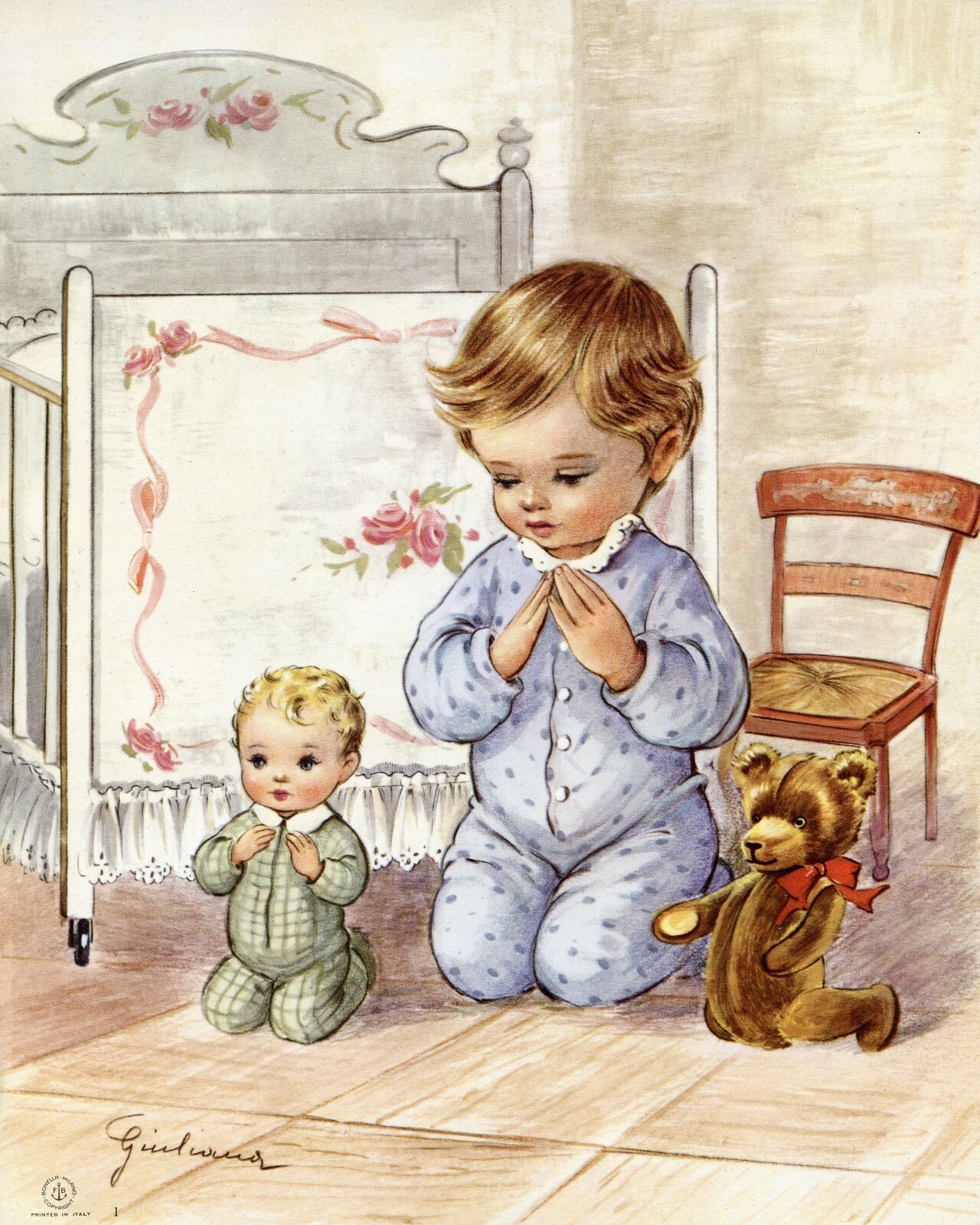 Catholic print picture- BOY PRAYING 12 – 8″ x 10″ ready to be framed