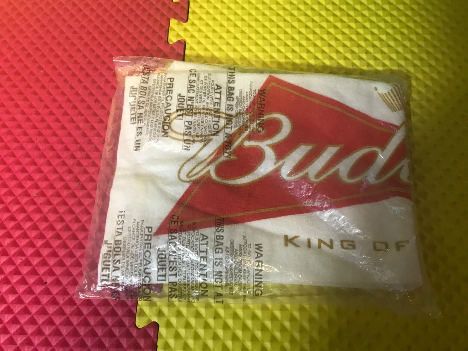 Vintage Budweiser Bowtie Golf / Bowling Towel w/ Clip New in Sealed Bag N13053A