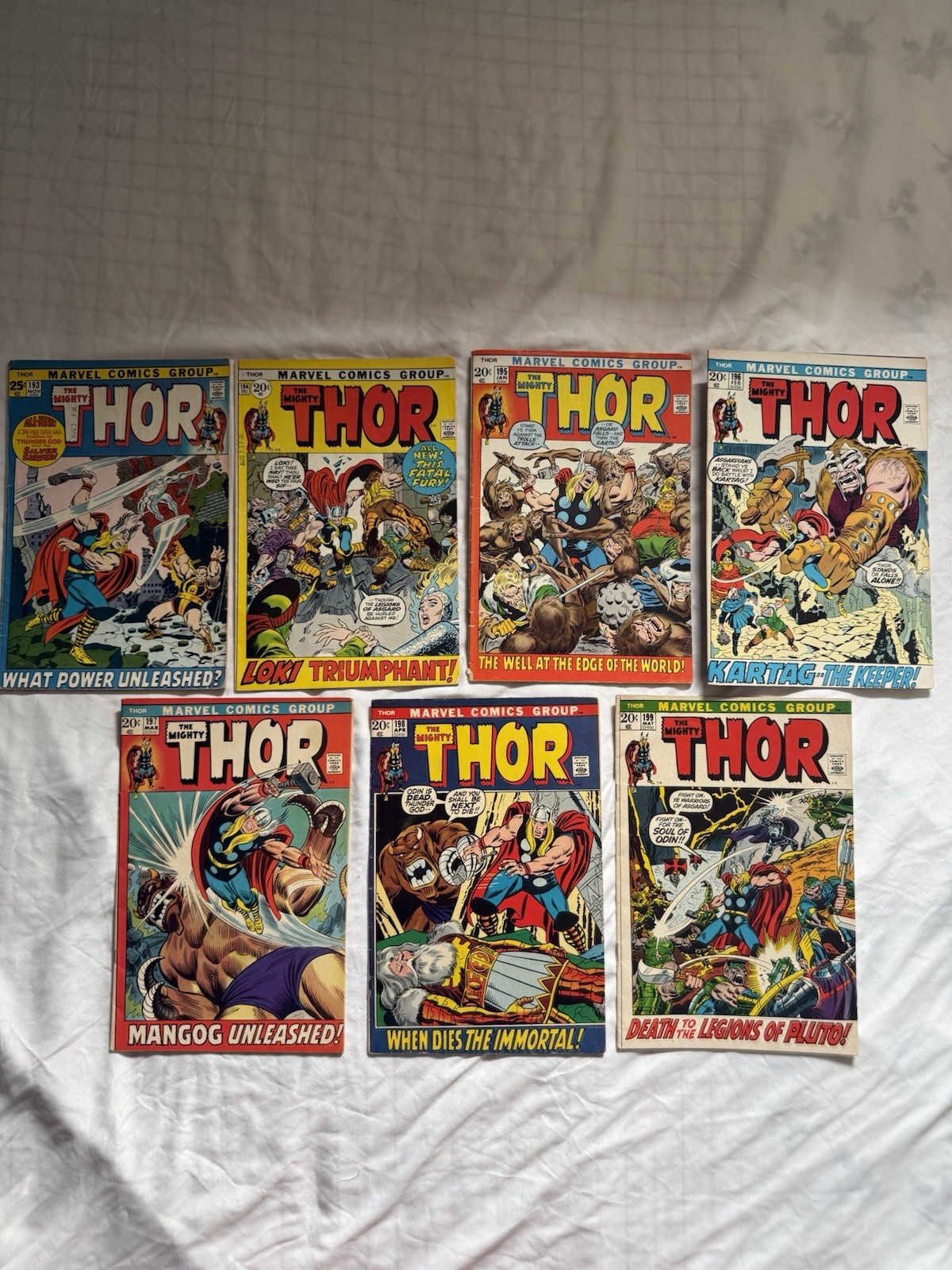 Marvel The Mighty Thor #193-199 Bronze Age Comic Lot 7 Issues